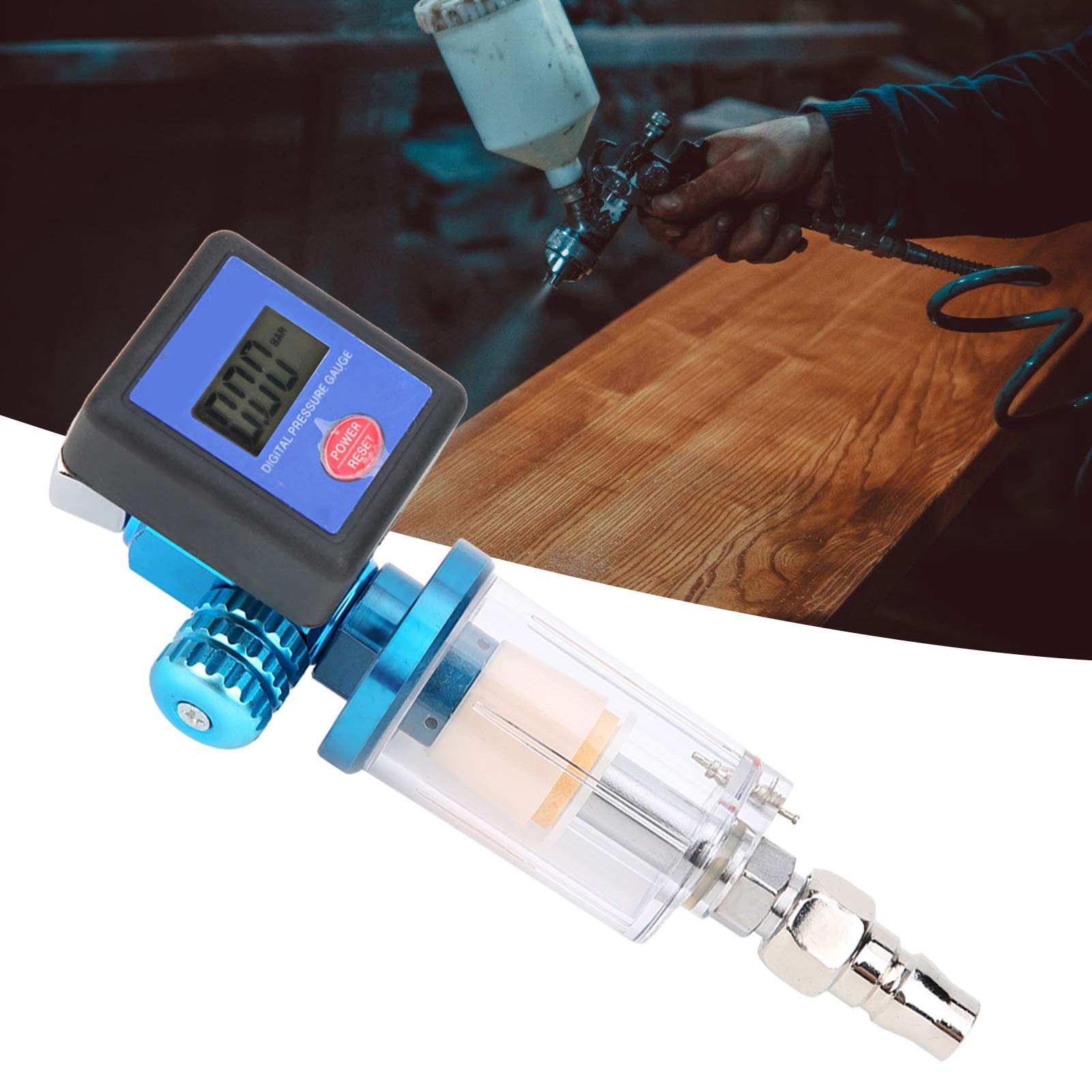 0-140 PSI Digital Air Pressure Gauge - Accurate Air Compressor Regulator for Home & Workshop - Monitor Tire, HVAC & Pneumatic Tools