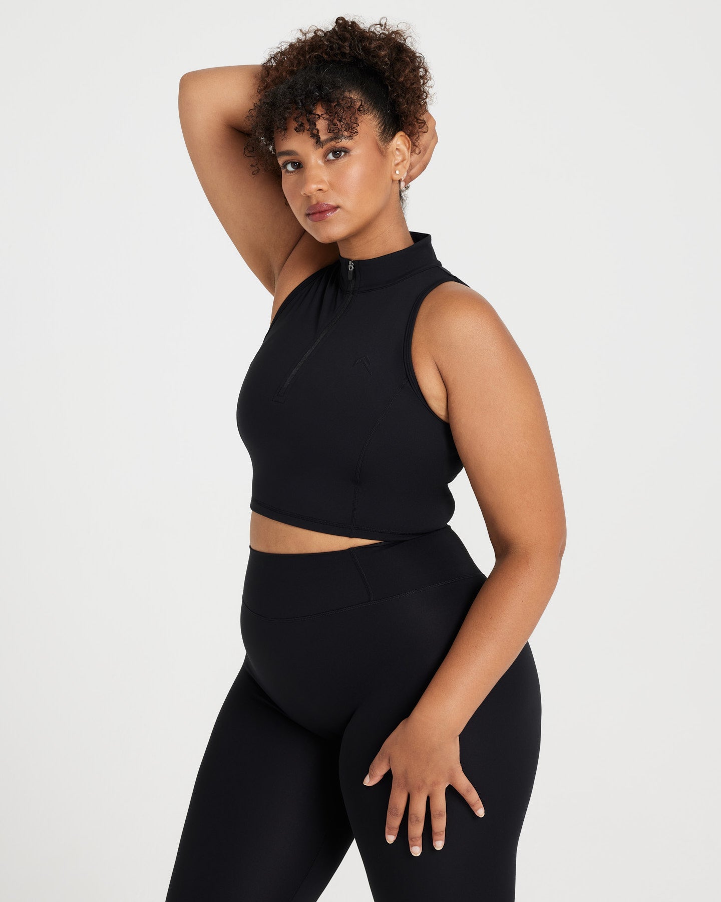 Timeless Half Zip Crop Tank Top for Women - Stylish Workout & Casual Wear - Perfect for Yoga, Gym, and Everyday Outfits | Black