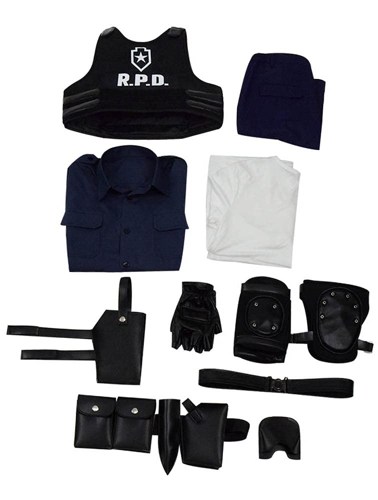 Leon Kennedy Cosplay Costume for Men - Full Set with Jacket & Uniform | Resident Evil Halloween Outfit | Perfect for Cosplay Events, Halloween Parties & Comic Conventions