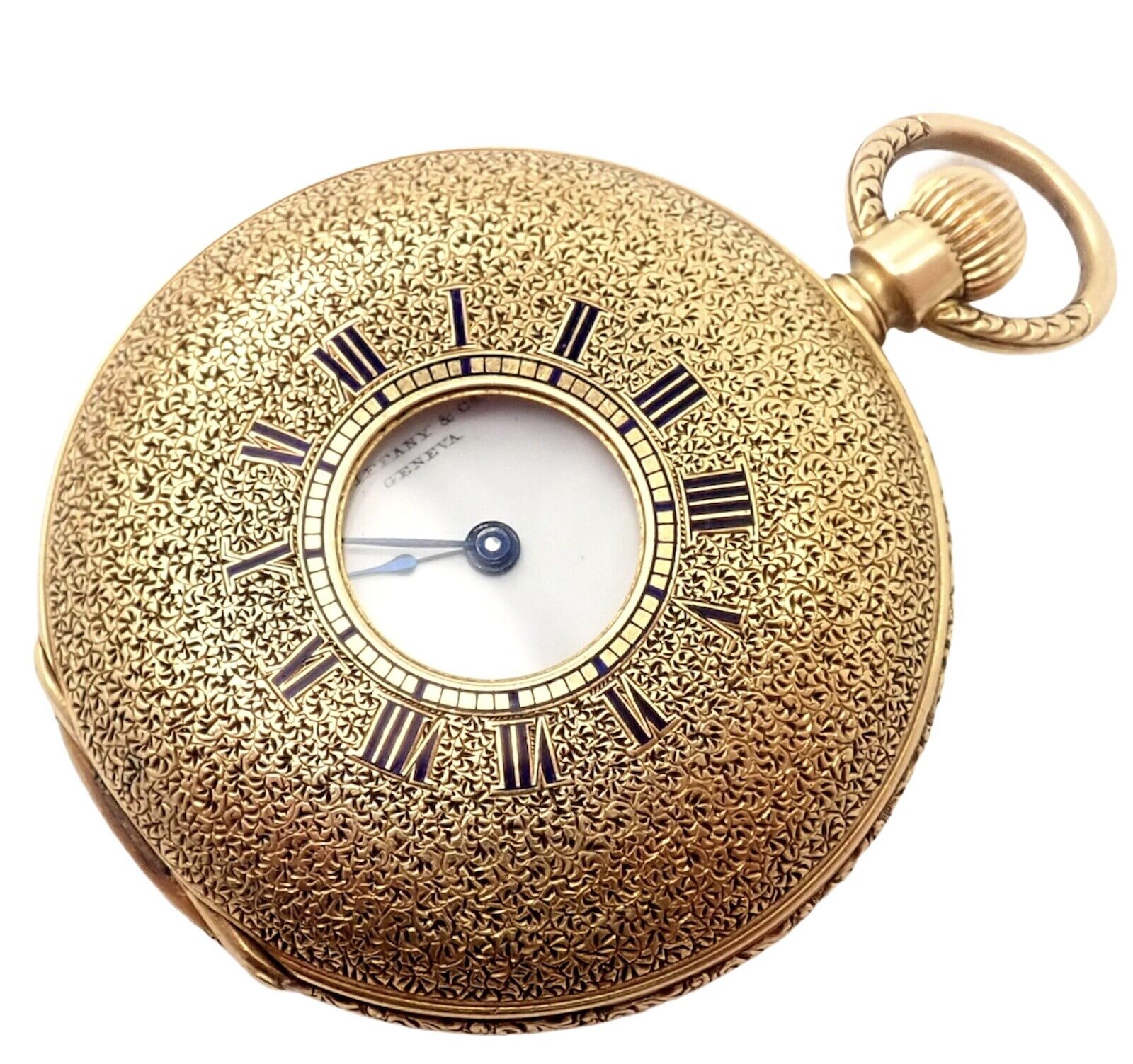 Vintage Tiffany & Co. Geneva 18K Yellow Gold Ladies Pocket Watch 36mm - Elegant Antique Timepiece for Women's Fashion & Collectible Gift