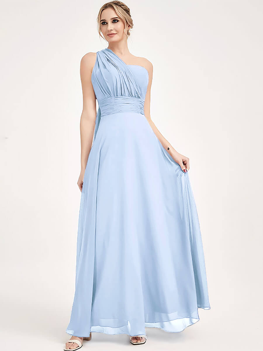 Convertible Chiffon Bridesmaid Dress Wrap Cornflower Blue Maxi Gown - Elegant Formal Wedding Guest Dress for Bridal Party, Evening Gala & Special Occasions
