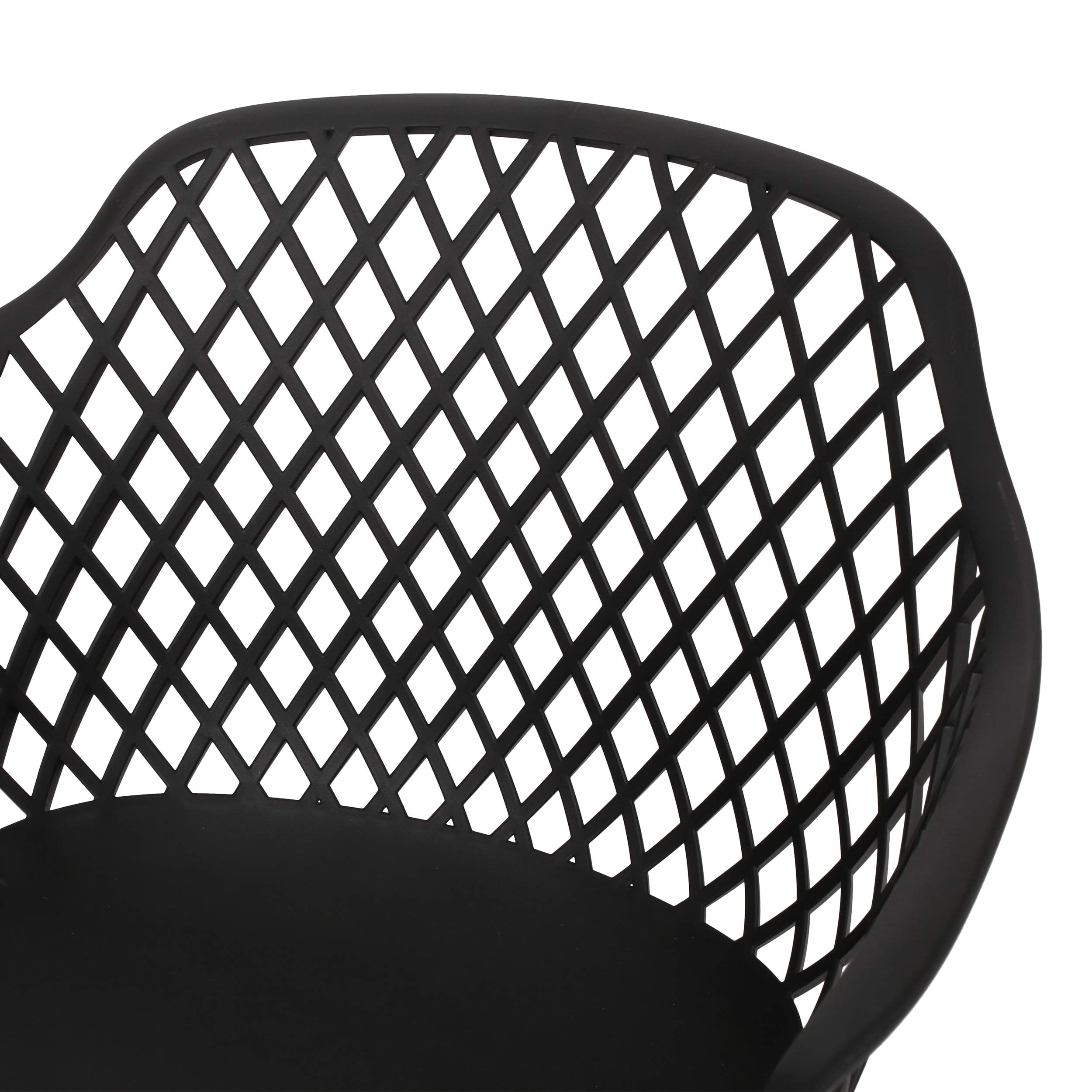 Christopher Knight Home Delia Outdoor Dining Chair Set of 2 - Black Patio Furniture for Garden, Deck, Poolside & Backyard Dining