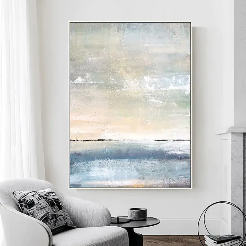 Custom Size Ocean and Sky Wall Art Painting - Handmade Canvas Print for Home Decor, Living Room, Bedroom, or Office - #OS012
