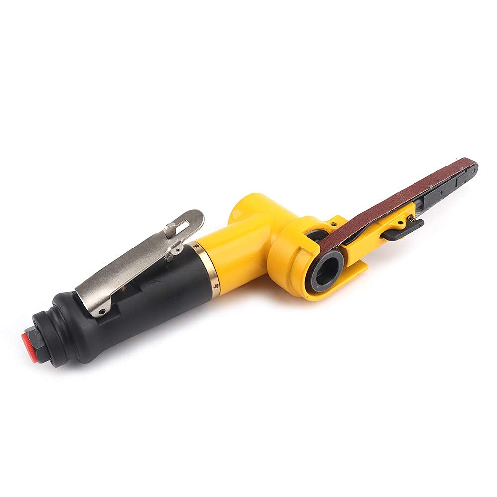 38 Pneumatic Air Belt Sander Kit with 14Pcs Sanding Belts (Grit 60/80/120) - Mini Air Belt Grinder Tool for Aluminum, Iron & Steel Metal Polishing - Perfect for Automotive, Woodworking & DIY Metal Projects