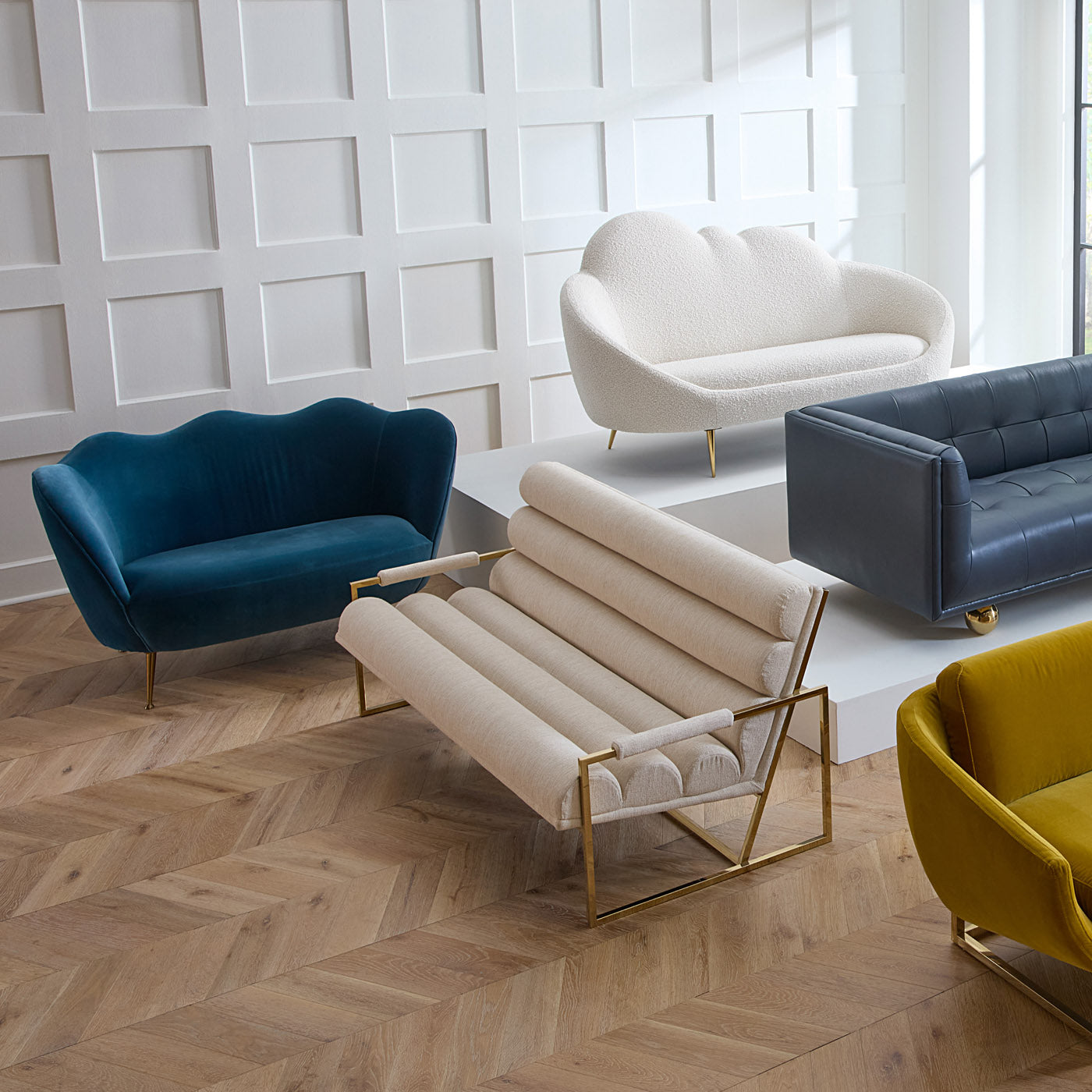 Ether 69.5 Cloud Settee - Ultra Soft Modern Lounge Chair for Living Room, Bedroom & Office - Perfect for Relaxing, Reading & Napping