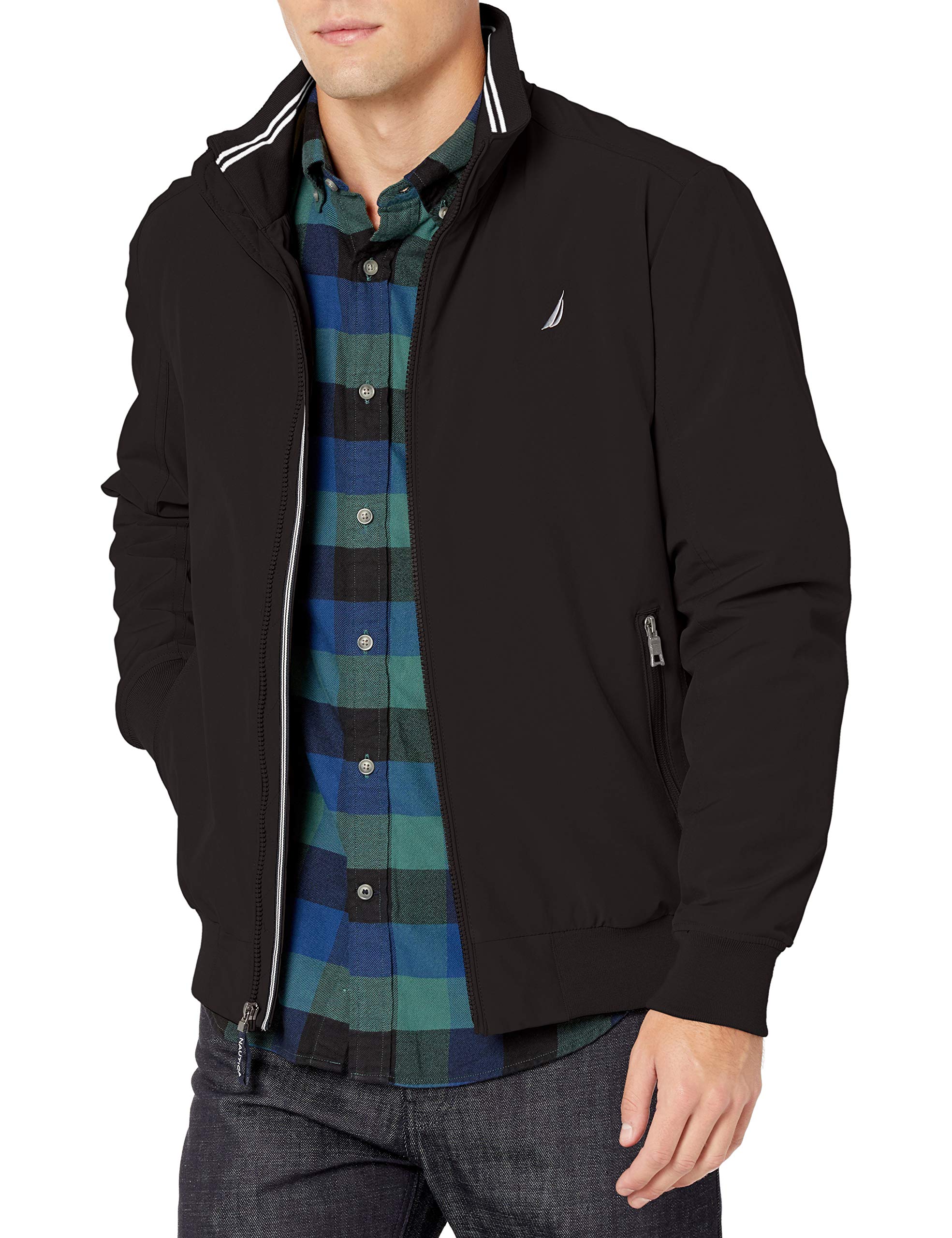 Nautica Men's Waterproof Windbreaker Jacket - Lightweight Zip Up Bomber for Outdoor Activities, Hiking & Travel
