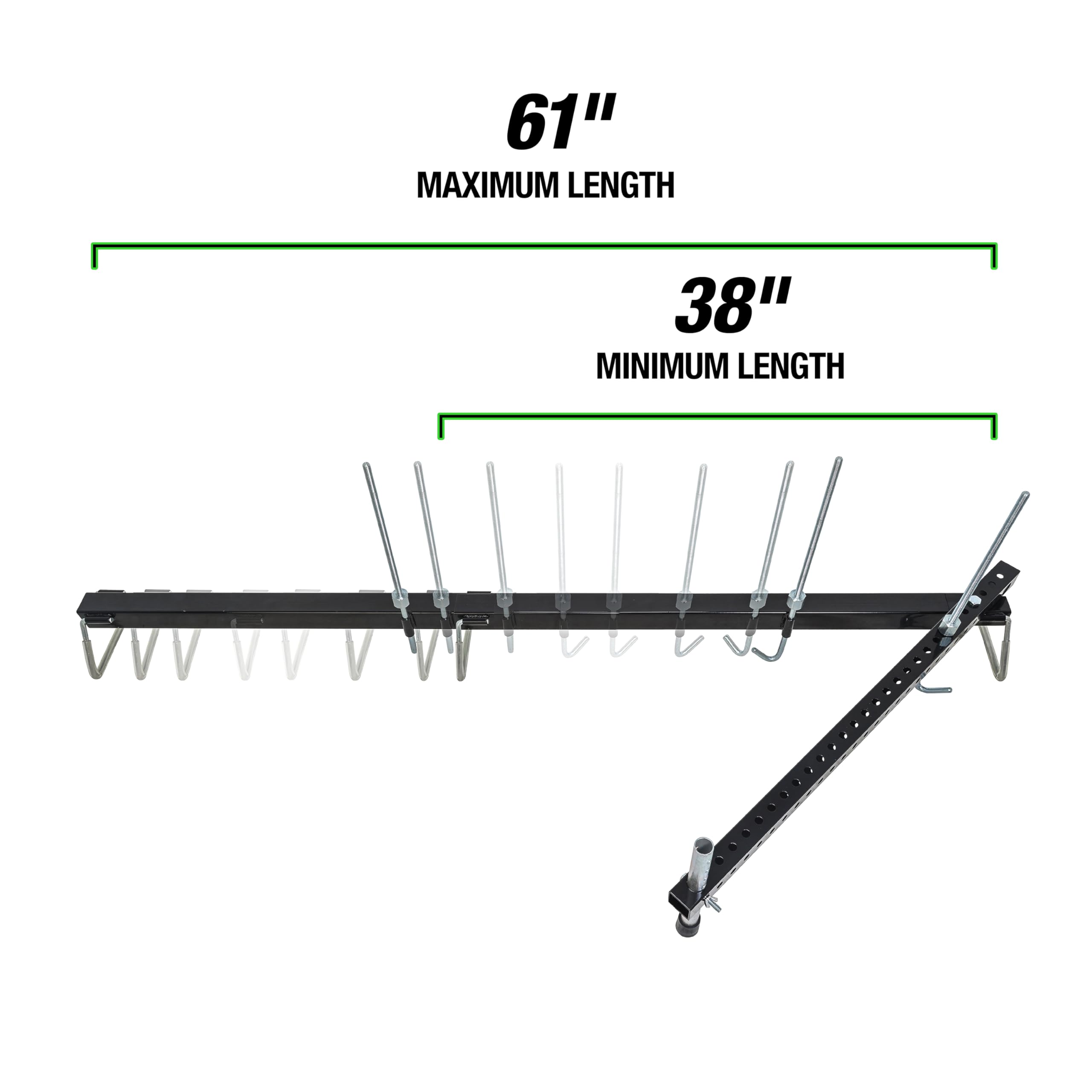 OEMTOOLS 24951 3 Point Engine Support Bar - Heavy Duty Steel Construction, Transverse Engine Support Tool with Two Screw Hooks for Off-Center Loads - Perfect for Engine Repair, Maintenance, and Vehicle Servicing