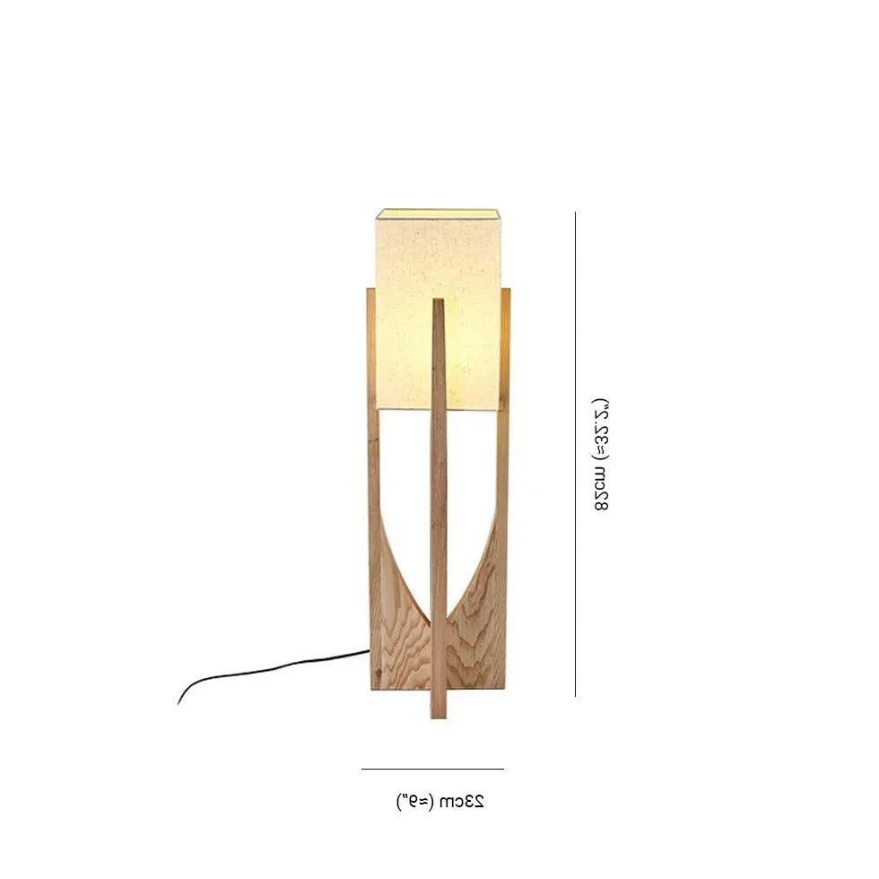 Modern Square Wooden Frame Floor Lamp - Stylish Home Decor for Living Room, Bedroom & Office Lighting