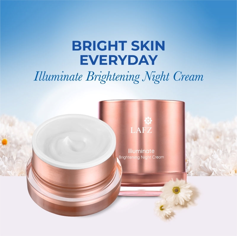 Lafz Organix Illuminate Brightening Night Cream 50g - Dark Spot Corrector & Glow Booster for Overnight Skin Repair - Perfect for Dry, Dull & Uneven Skin Tone