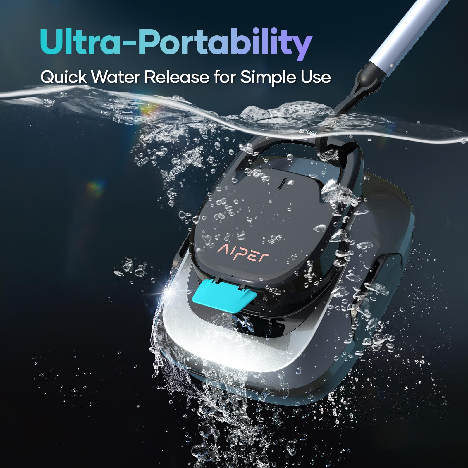 AIPER Cordless Robotic Pool Cleaner - Automatic Pool Vacuum with Self-Parking, 90-Min Battery Life for Above Ground Pools Up to 860 Sq.ft (40 Feet) | Perfect for Weekly Maintenance & Seasonal Pool Cleaning
