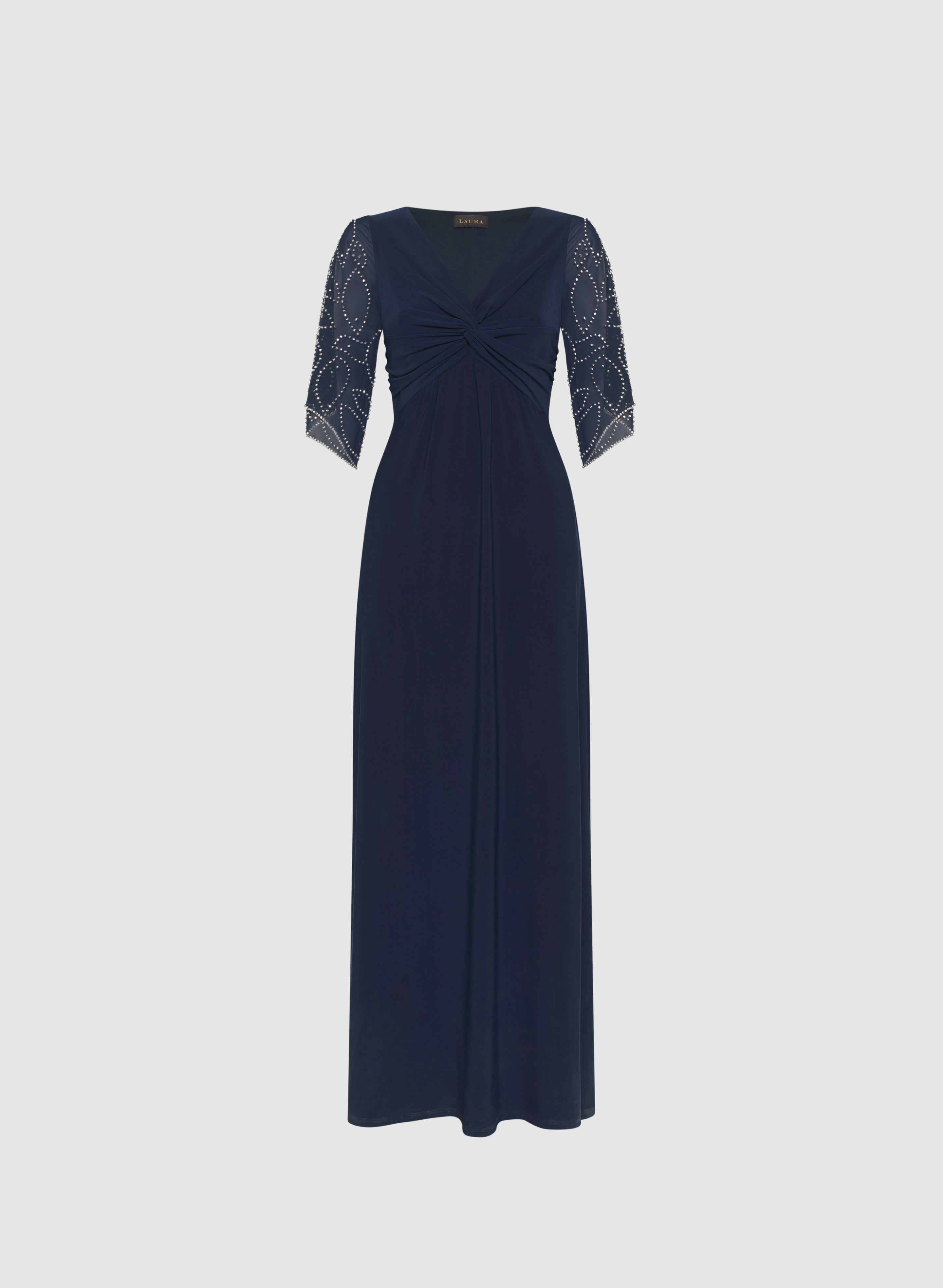 Beaded Flare Sleeve Dress for Women - Elegant Bohemian Maxi Dress with Embroidery Details | Perfect for Weddings, Parties & Summer Vacations