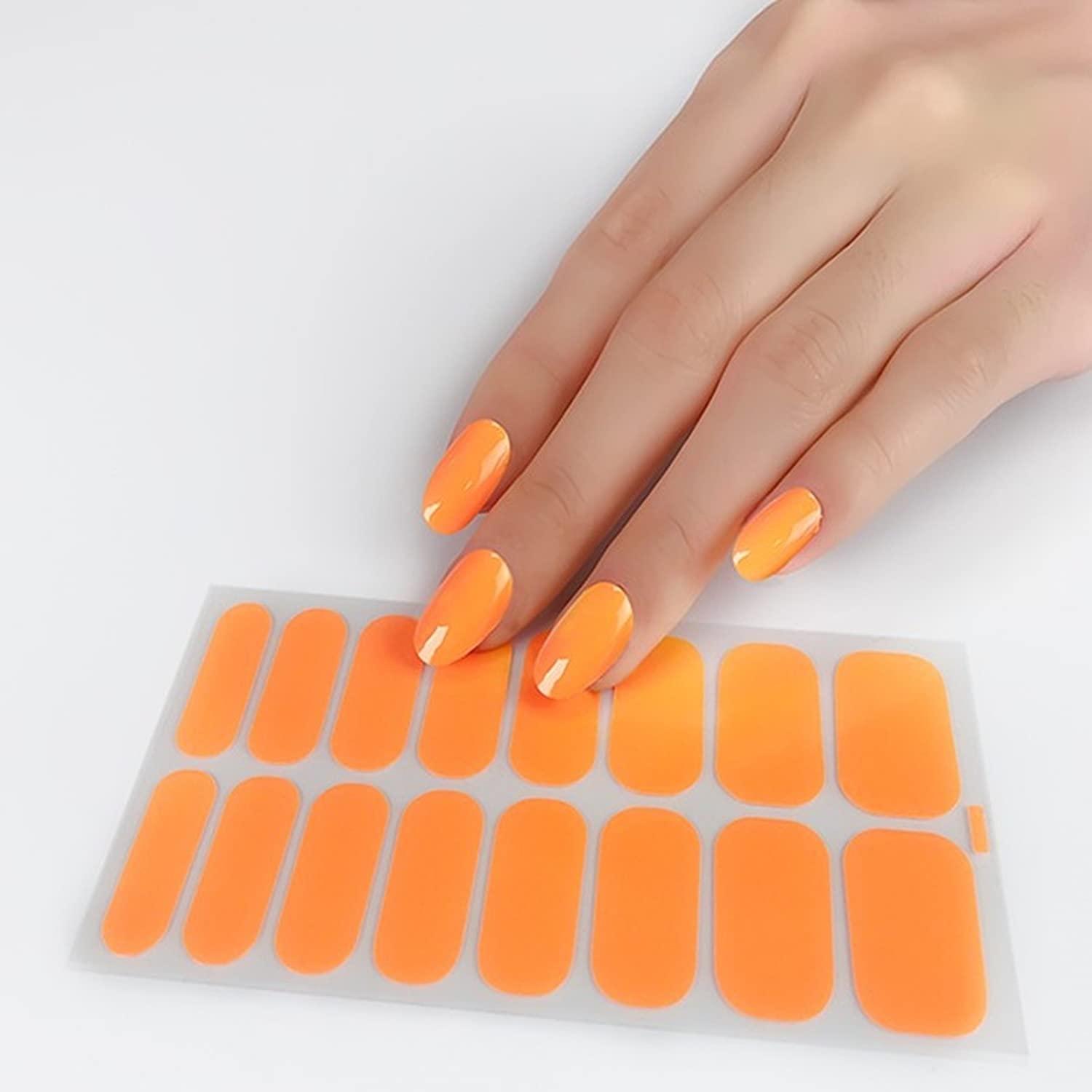 Simply Inked Bright Orange Nail Art Strips - Premium Designer Nail Decals for Women & Girls | Perfect for Parties, Weddings, and Everyday Glam