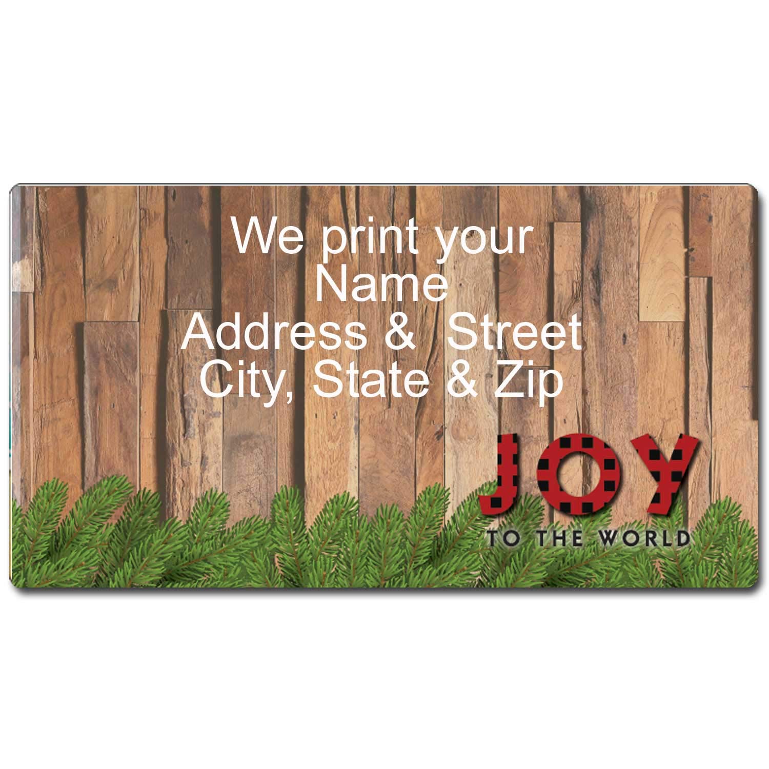 Joy Rustic Christmas Address Labels - Barn Wood Style for Holiday Cards & Gifts