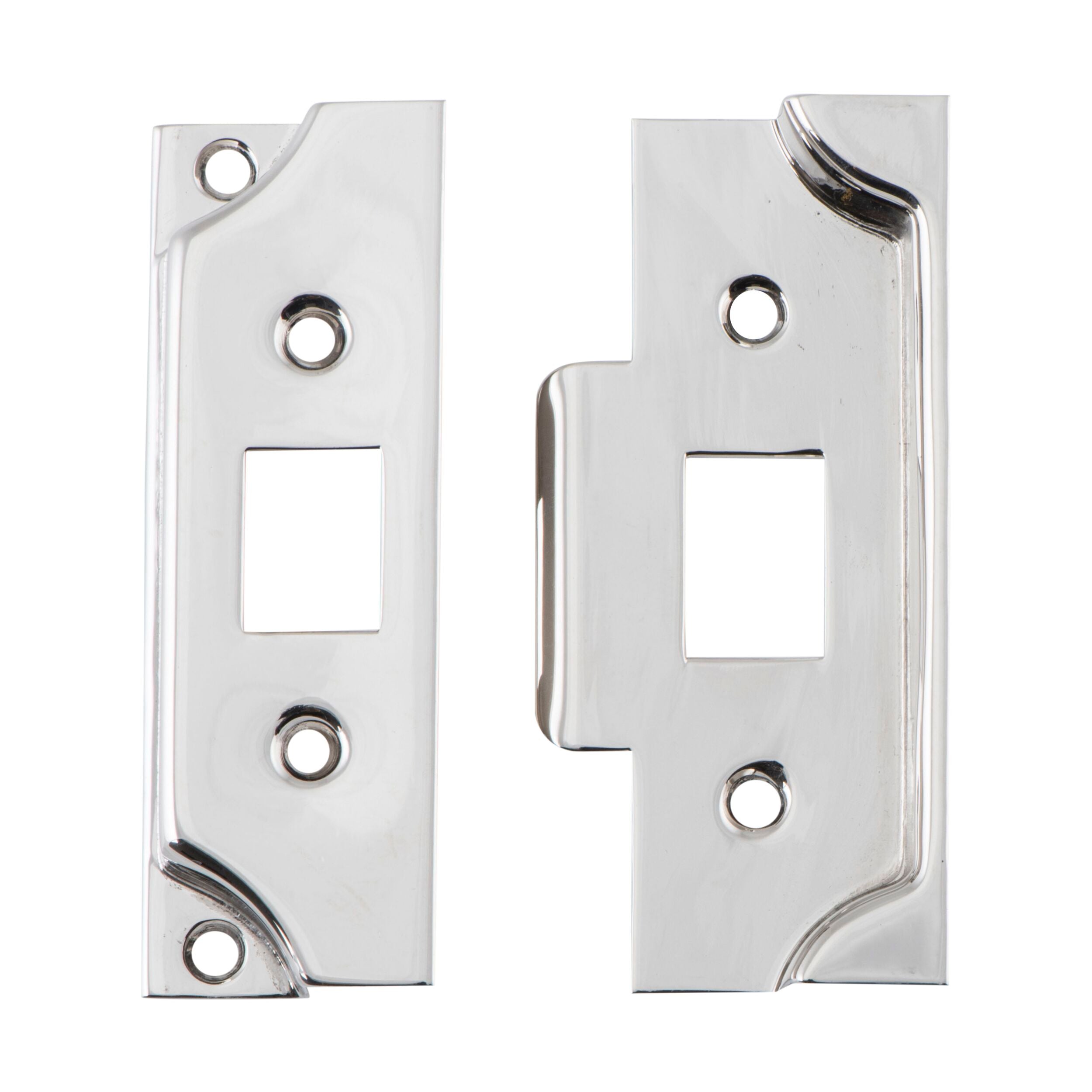6244 Tube Latch Split Cam Face Plate & Striker Kit - Polished Nickel Finish (95mm x 38mm) - Ideal for Cabinet Doors, Furniture & DIY Home Improvement Projects