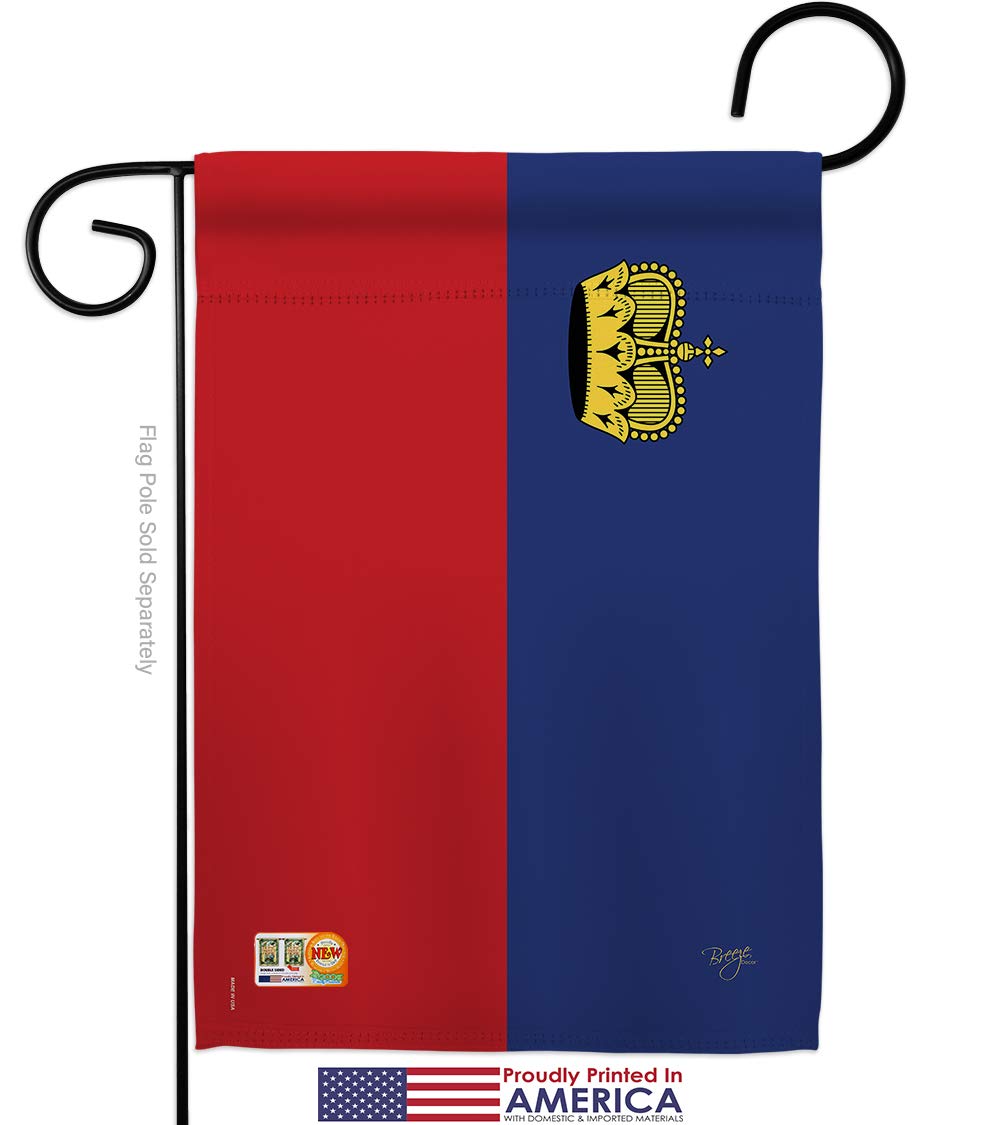 Liechtenstein Garden Flag Set - 13x18.5in with Metal Pole for Outdoor Decor