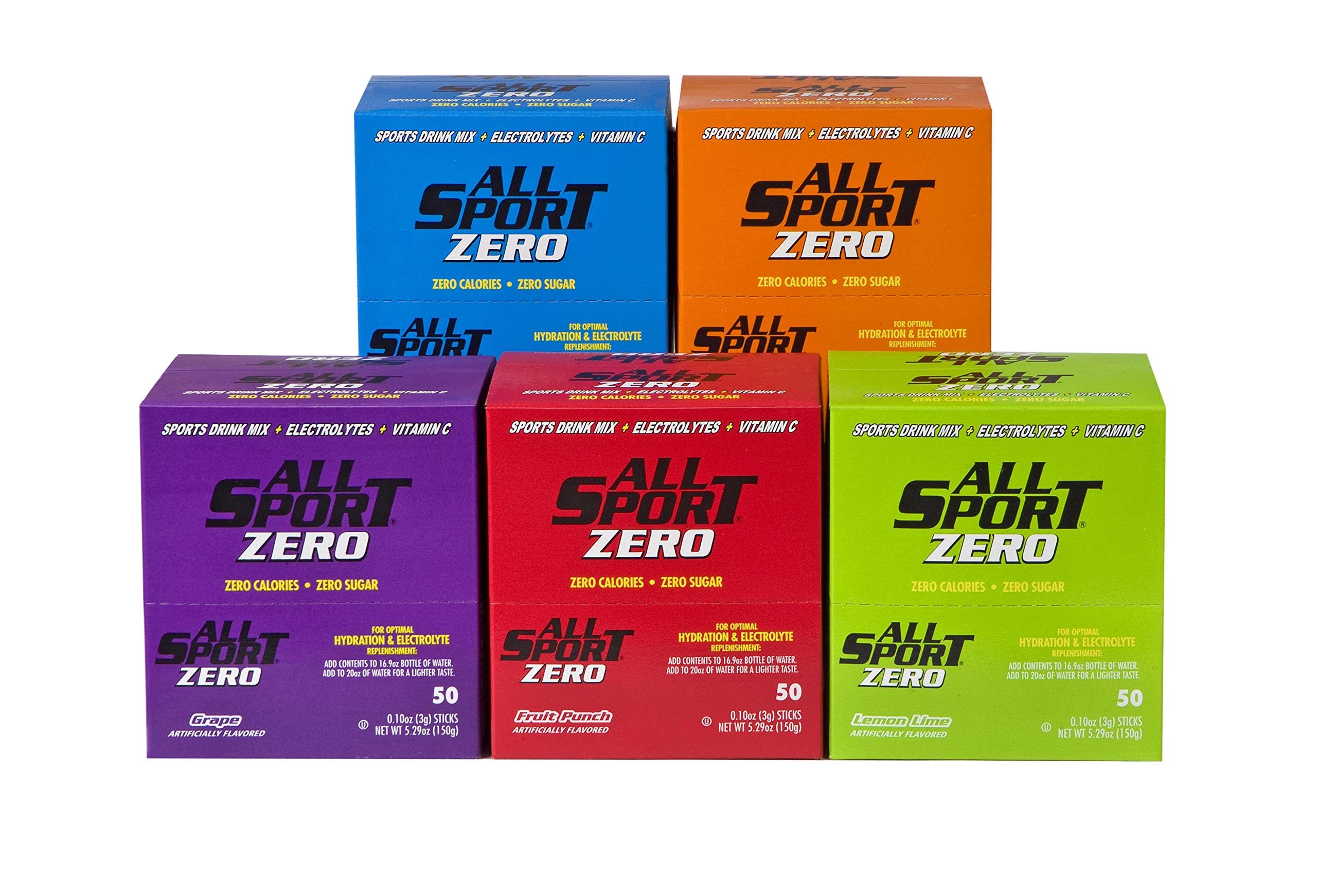 All Sport Zero Calorie Electrolyte Powder Hydration Sticks - Sugar Free Performance Drink Mix with 2x Potassium, Variety Pack (3g x 500 Count) | Ideal for Workout Recovery, Sports Hydration & Outdoor Activities