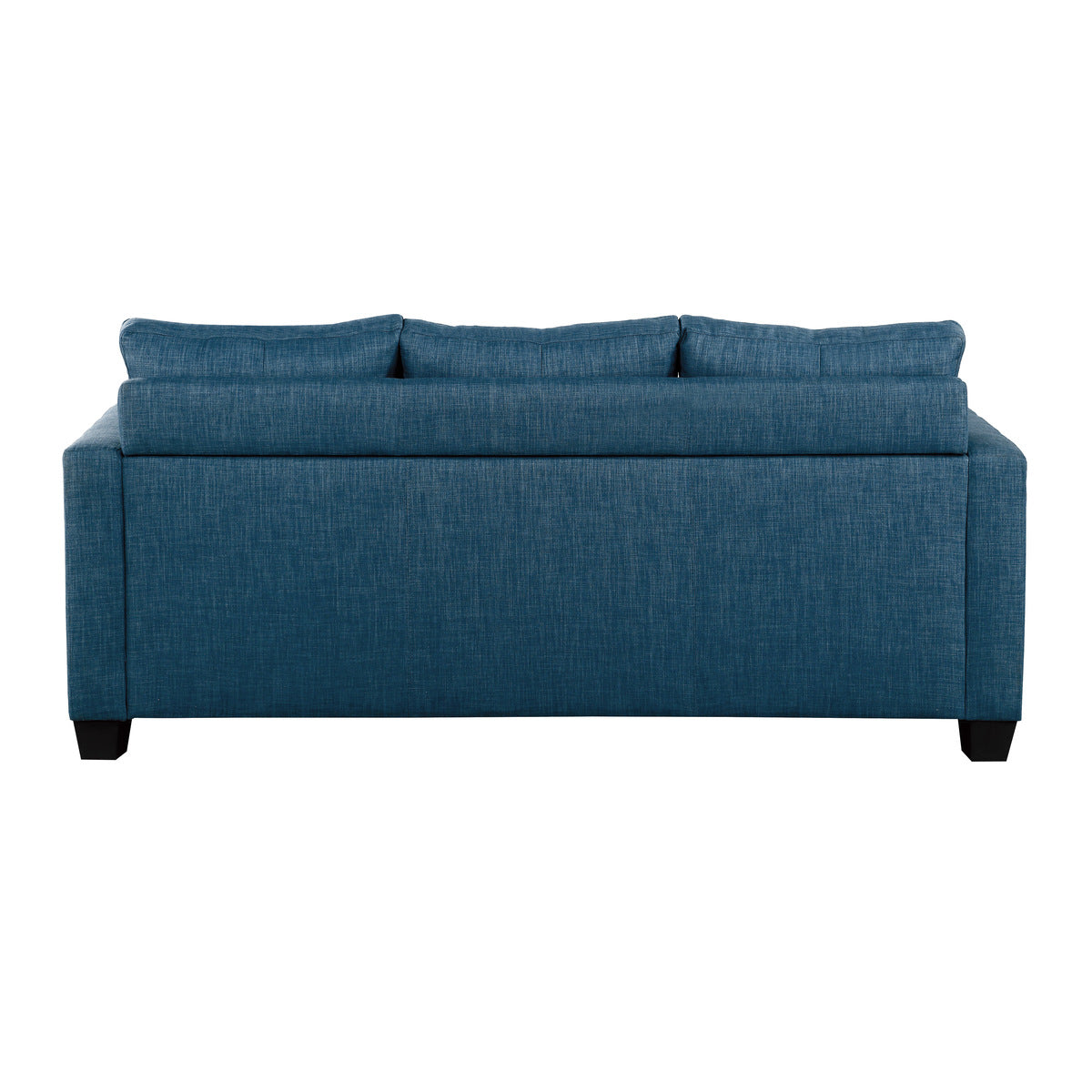 Reversible Blue Sofa Chaise Lounge with Textured Fabric & Faux Wood Legs - Perfect for Living Room, Bedroom, or Home Office Relaxation