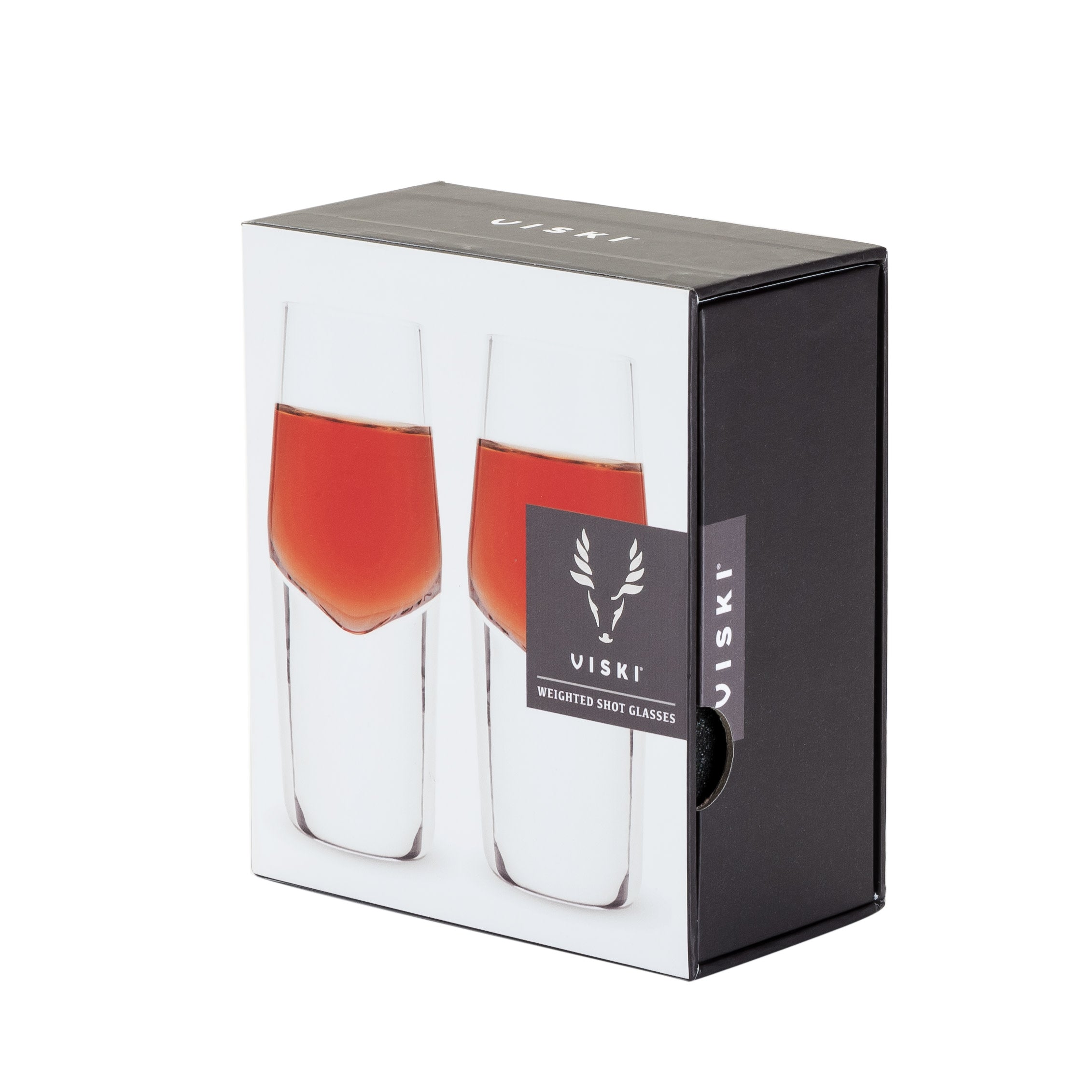 Premium Raye Heavy Base Crystal Shot Glasses Set of 2 - Elegant Whiskey & Tequila Glasses for Home Bar, Parties & Gifts