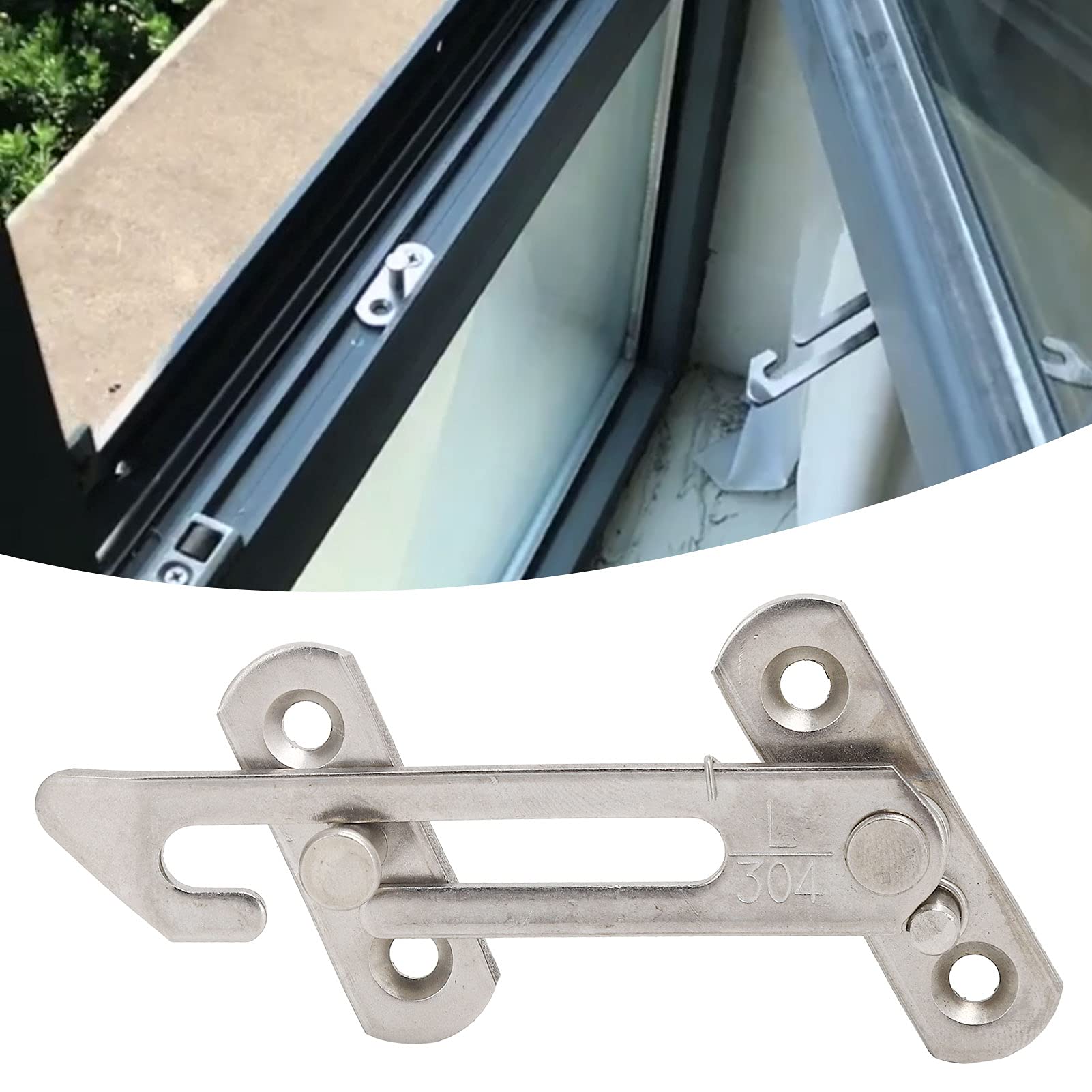 Premium Stainless Steel Casement Window Limiter - Heavy Duty Multi-Turn Spring Stopper for Sliding Windows | Child Safety Lock & Opening Control Hardware | Perfect for Home, Office & School Security