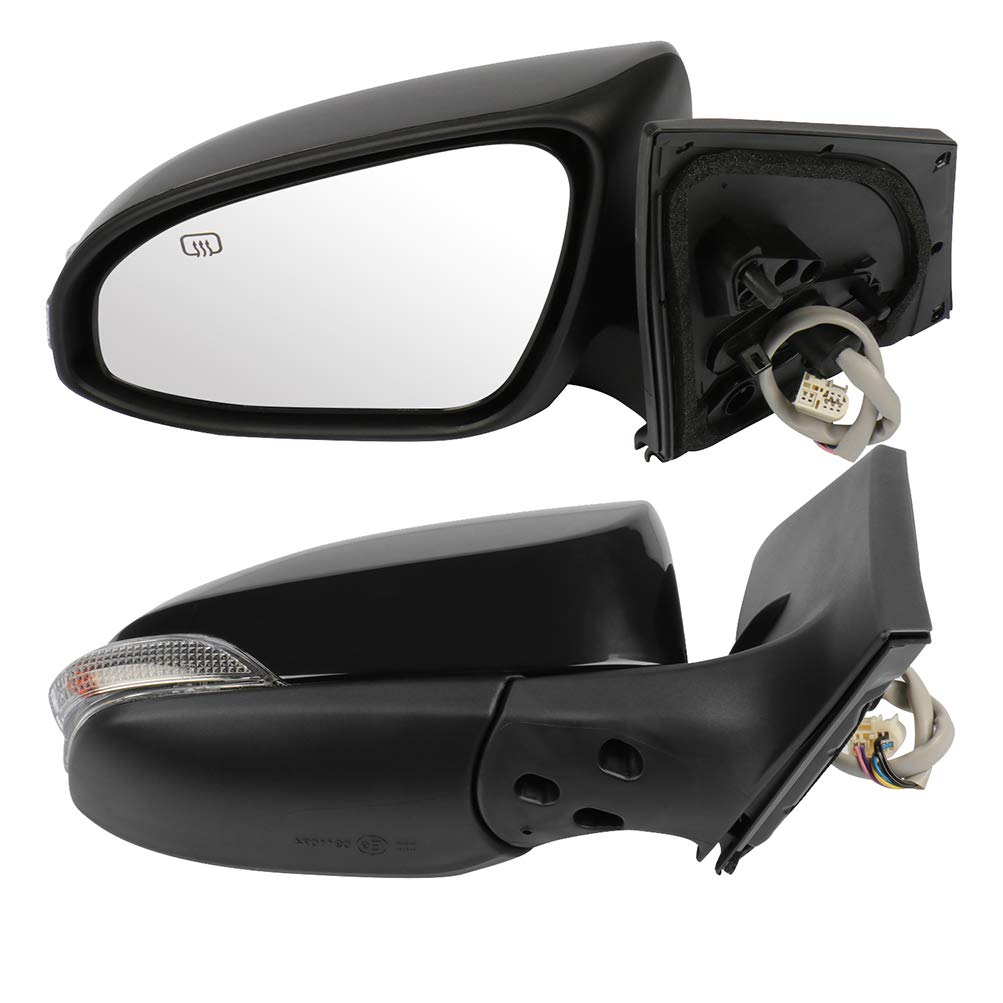 CCiyu Power Heated Side Mirrors with Turn Signal & Manual Folding - Compatible with 2014 Toyota Corolla - Perfect for Winter Driving & Enhanced Safety