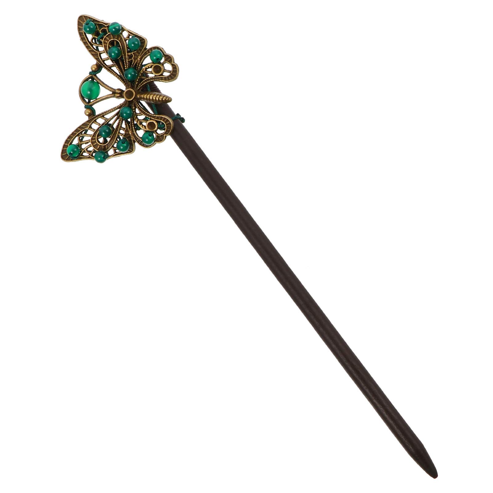 Vintage Butterfly Hair Sticks 2pcs - Chinese Hair Chopsticks for Brides & Weddings