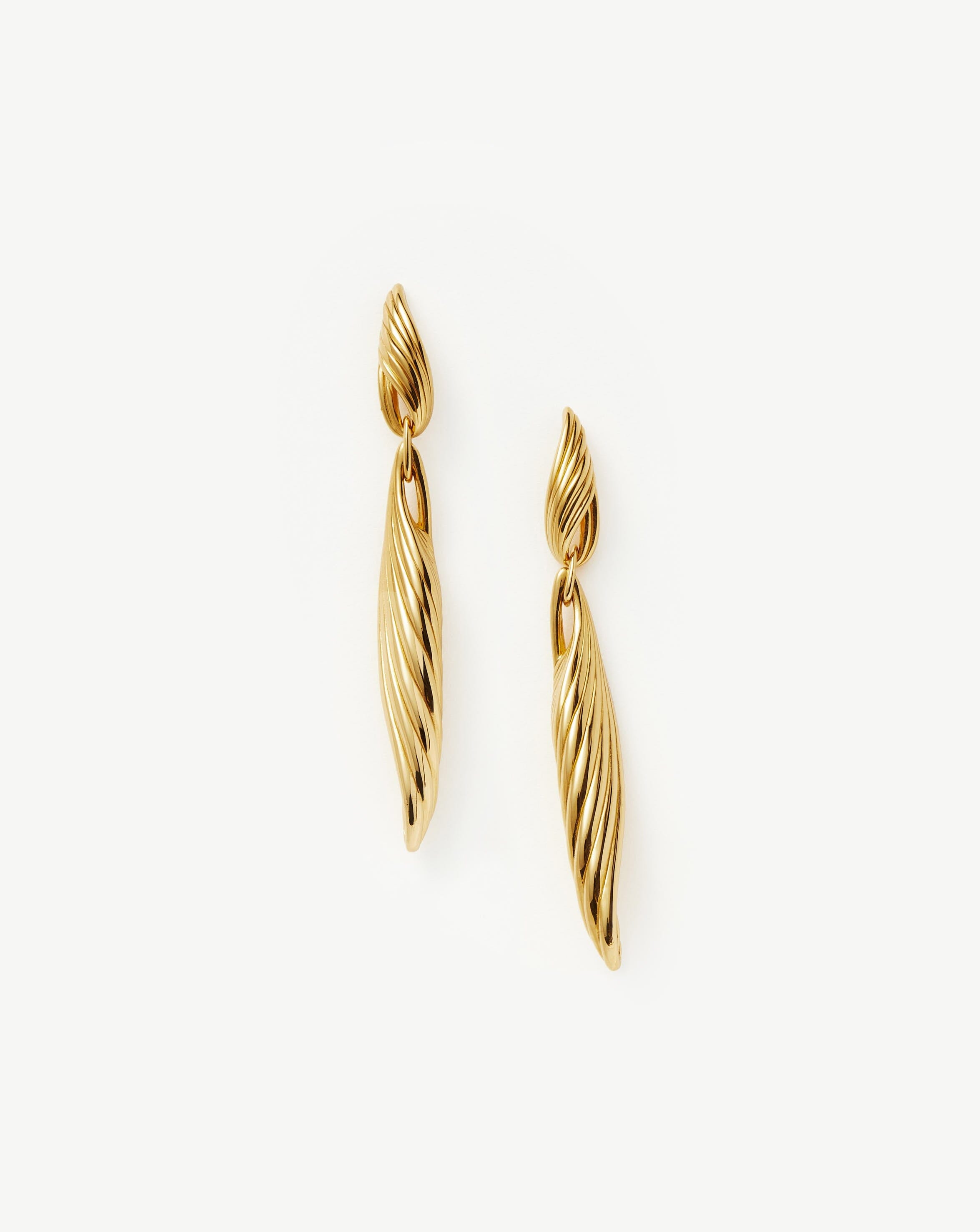 Wavy Ridge Double Drop Earrings for Women - Elegant Boho Dangle Jewelry for Party, Wedding & Everyday Wear