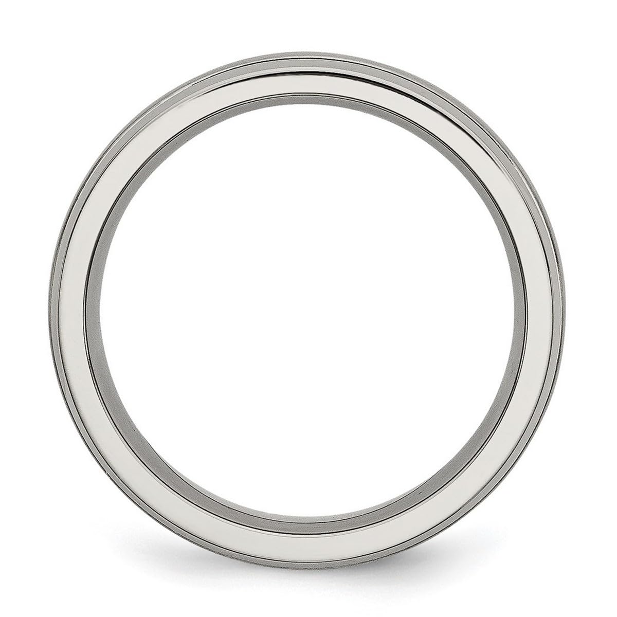 Titanium Brushed & Polished Grooved Edge 6mm Unisex Wedding Band Ring for Women & Men - Durable Comfort Fit Jewelry for Everyday Wear, Anniversary Gift & Special Occasions