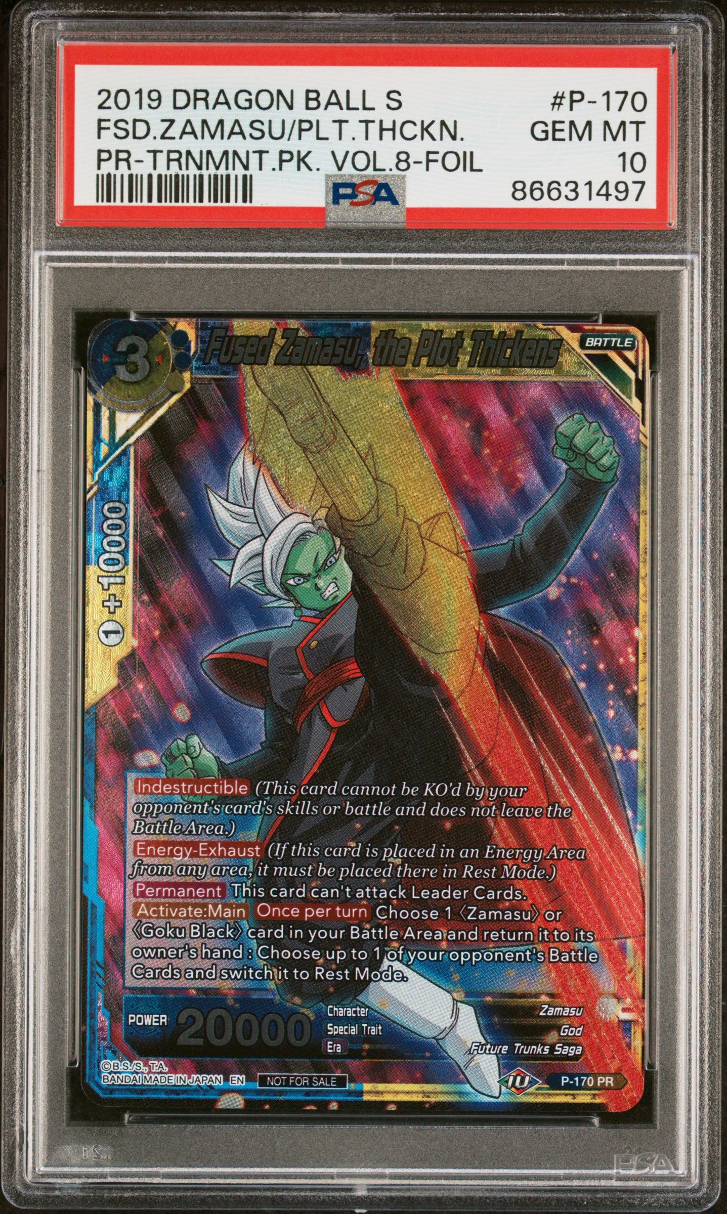 2019 Dragon Ball Super Fused Zamasu/Planet Theft #P170 PSA 10 Graded Card - Perfect for Collectors, Anime Fans & Investment - Display in Home, Office or Gaming Room