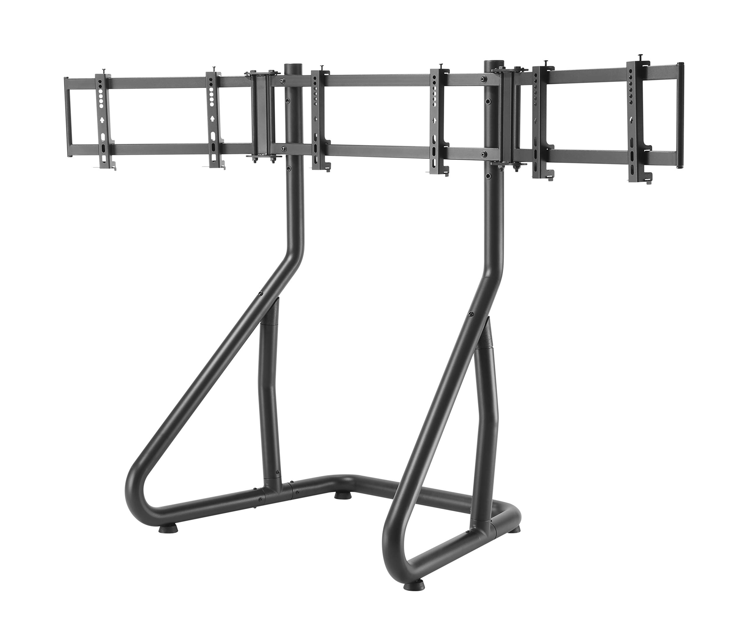 OPLITE Triple Monitor Stand for 3 Screens up to 32 Inches - Adjustable Ergonomic Desktop Mount Compatible with Flight Simulator Cockpits, Gaming & Office Workstations