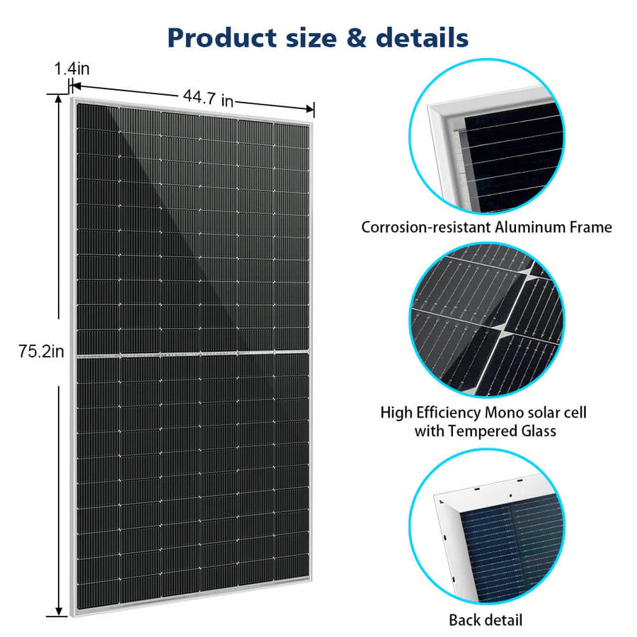 460W Bifacial PERC Solar Panel - High Efficiency Solar Module for Home, RV, and Off-Grid Power Systems
