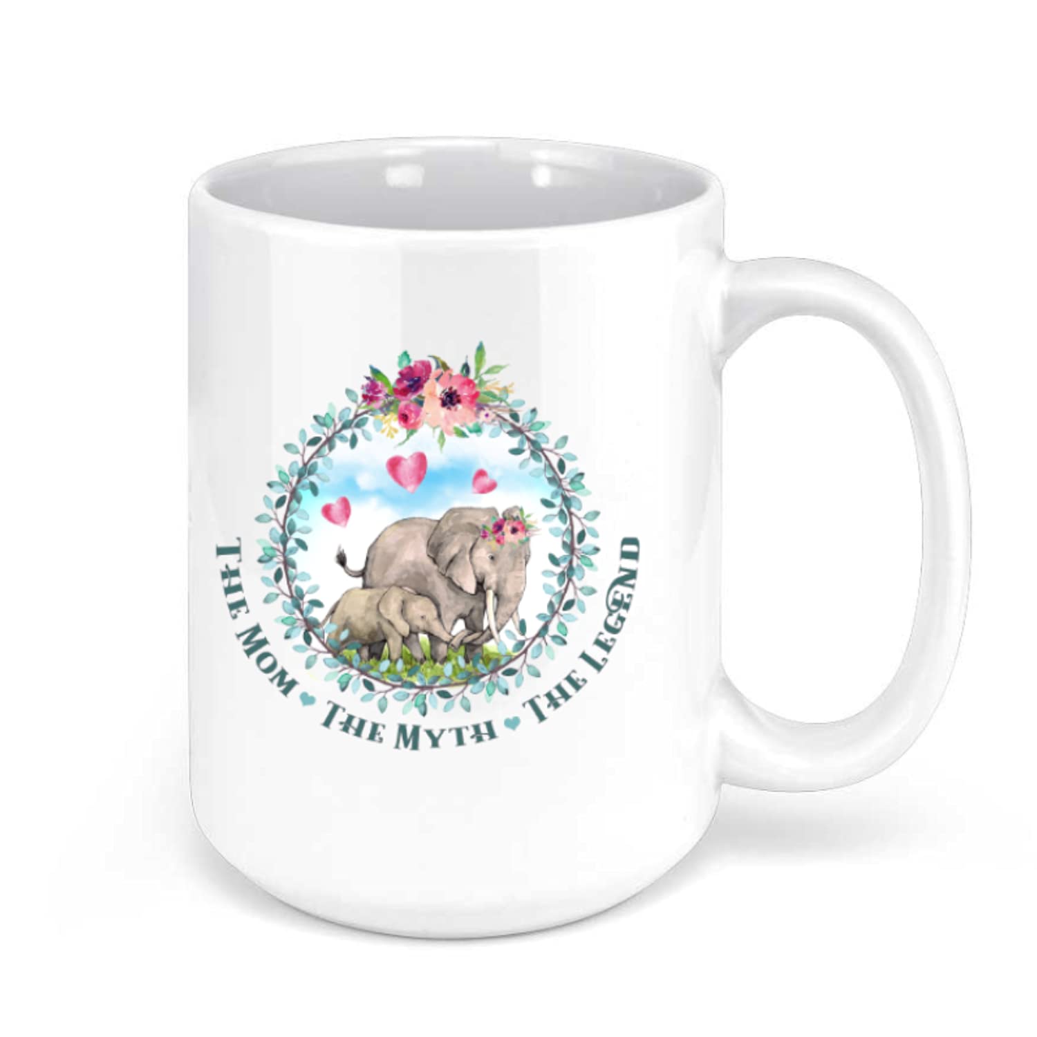 Grubby Garb The Mom The Myth The Legend Coffee Mug - 11oz Best Mom Ever Gift for Mother's Day, Valentine's Day, Christmas, or Birthday - Perfect for Home, Office, or Travel Use