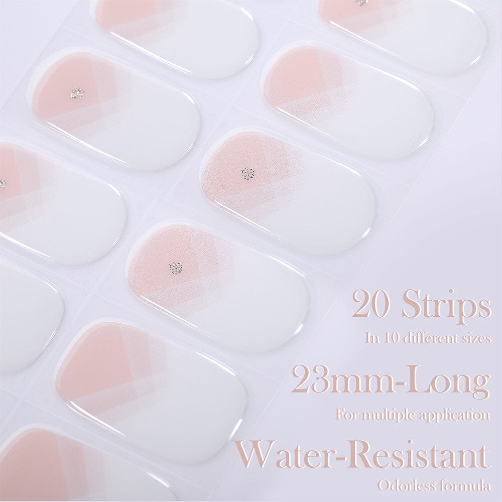 20 Tips Pink Semi Cured Gel Nail Strips N019 - DIY Salon Quality Nails at Home | Perfect for Parties, Weddings & Everyday Wear (US Only)