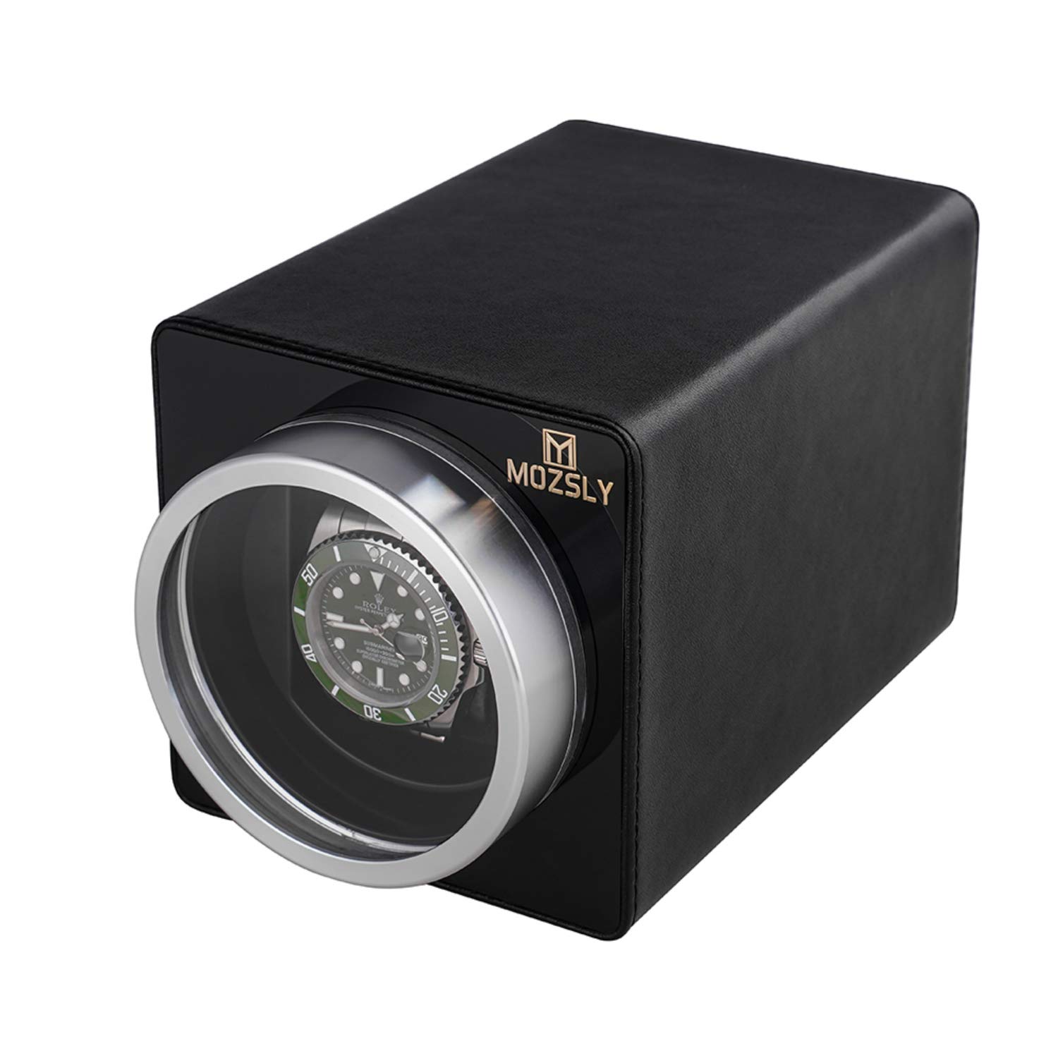 MOZSLY Single Automatic Watch Winder - Quiet Motor, 12 Rotation Modes, Premium Leather Case - Perfect for Watch Collectors & Automatic Watch Storage at Home/Office