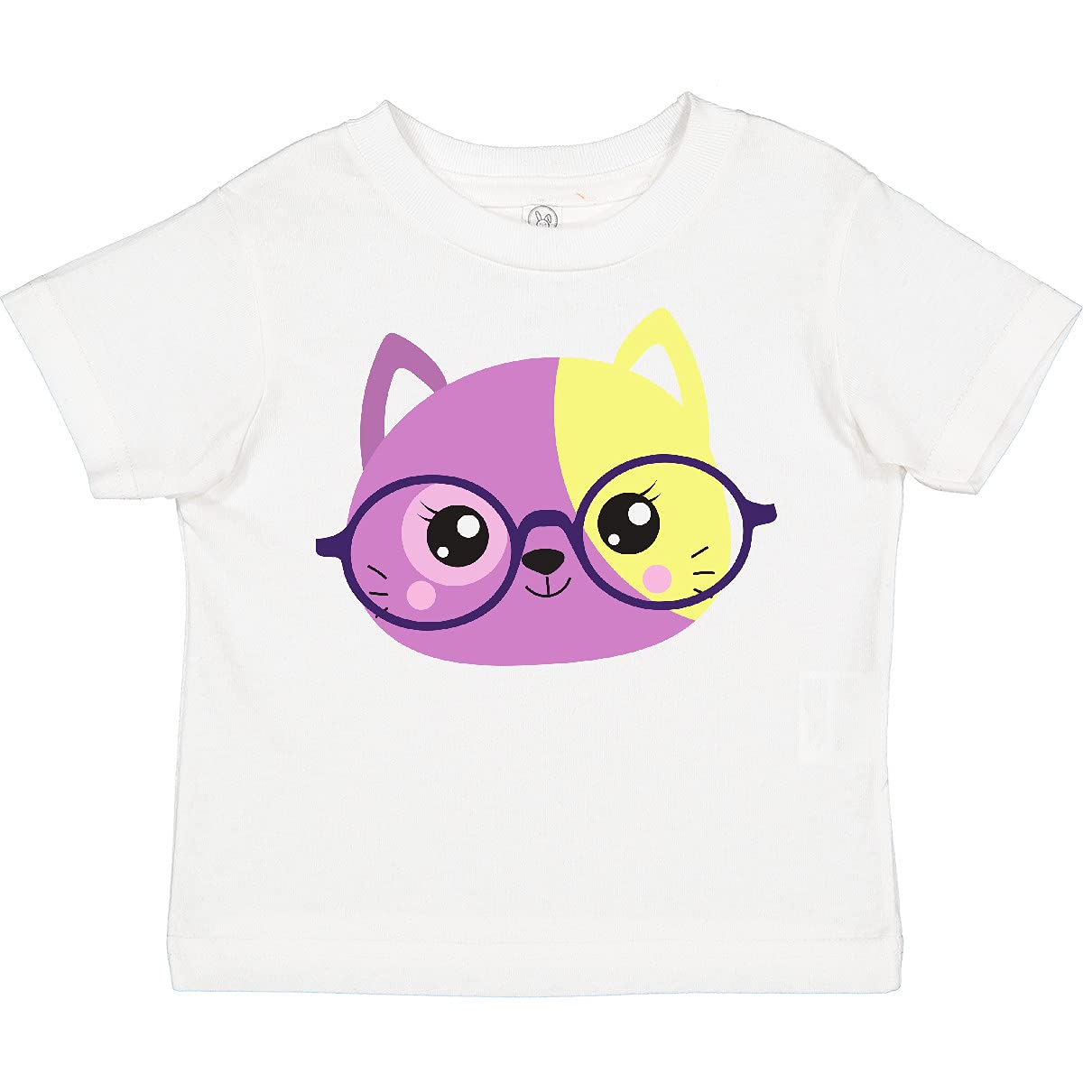 Inktastic Hipster Cat with Glasses - Cute Kitten Graphic Toddler T-Shirt for Boys & Girls - Perfect for Playdates, Daycare & Casual Outings