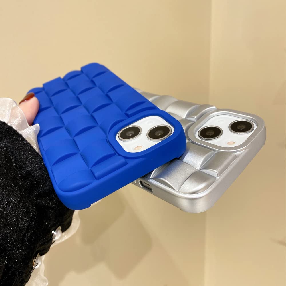 Yunguzi Clouds Plaid Design Soft TPU Shockproof Case for iPhone 12 & iPhone 12 Pro - Full Protection Slim Fit Cover (Blue) | Perfect for Everyday Use, Travel & Outdoor Activities