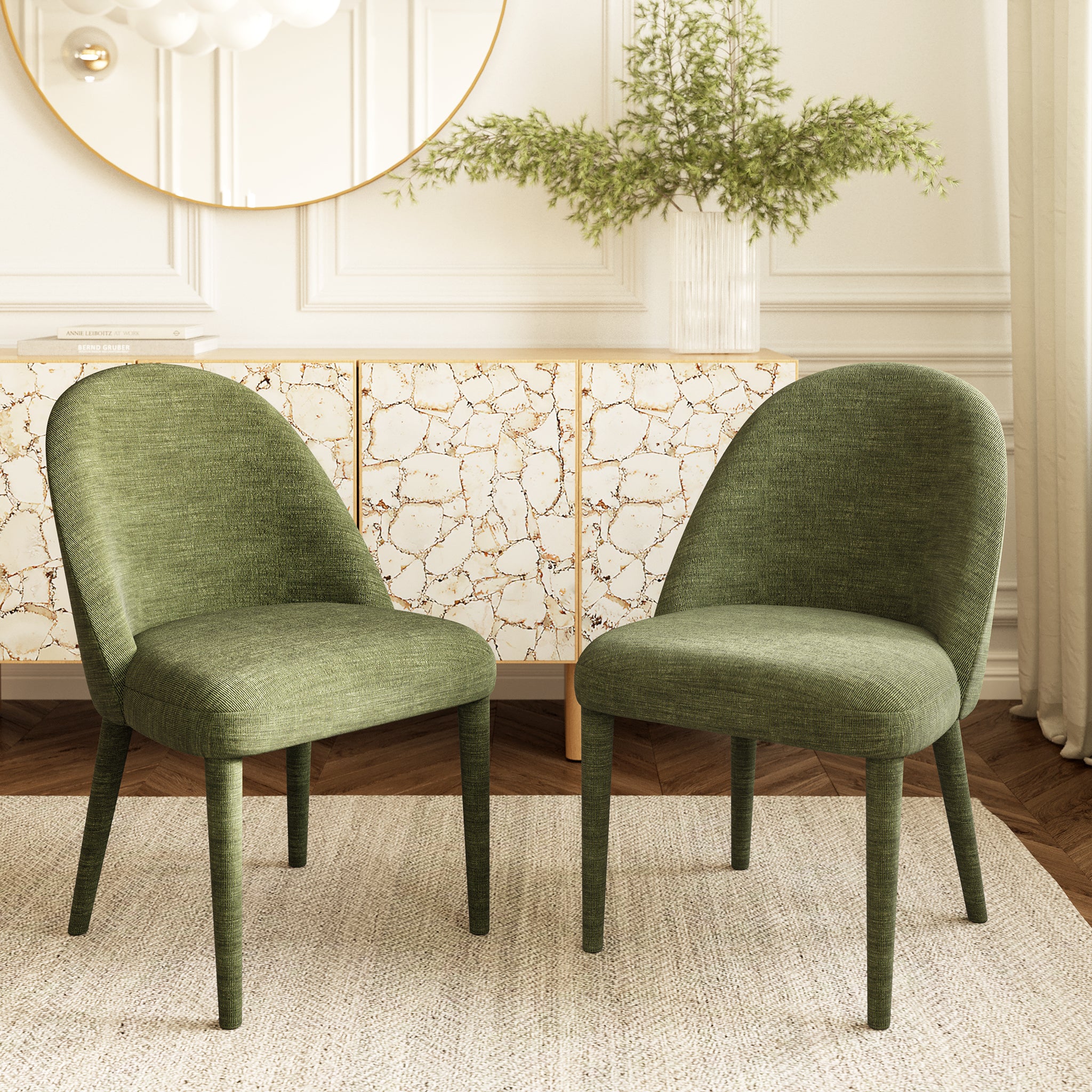 Labin Dining Chair - Modern Wooden Kitchen Chairs with Cushion, Set of 2 - Comfortable & Stylish for Dining Room, Kitchen, Breakfast Nook, and Home Office