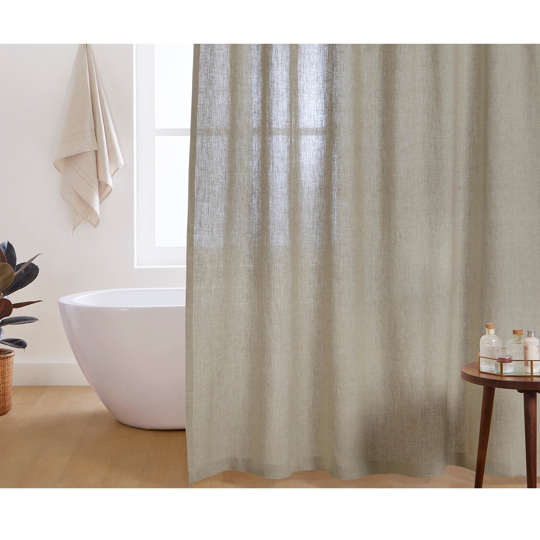 Premium Linen Shower Curtain - Breathable & Quick-Dry Bathroom Decor for Modern Homes | Perfect for Spa-Like Bathroom Retreats