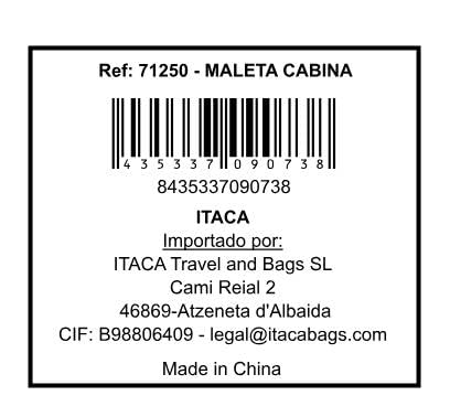 ITACA 55cm Blue Unisex Carry-On Luggage for Adults - Perfect for Air Travel, Business Trips & Weekend Getaways