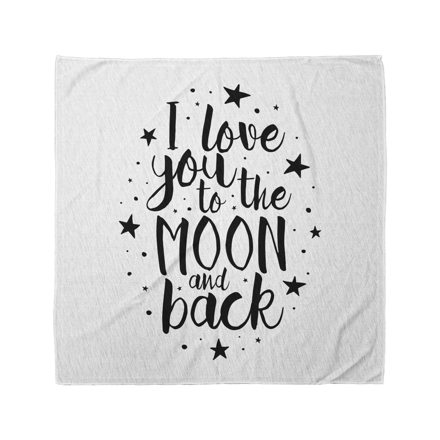 Ambesonne I Love You Unisex Bandana - Romantic Black & White Cotton Bandana for Couples, Gifts, Weddings & Valentine's Day