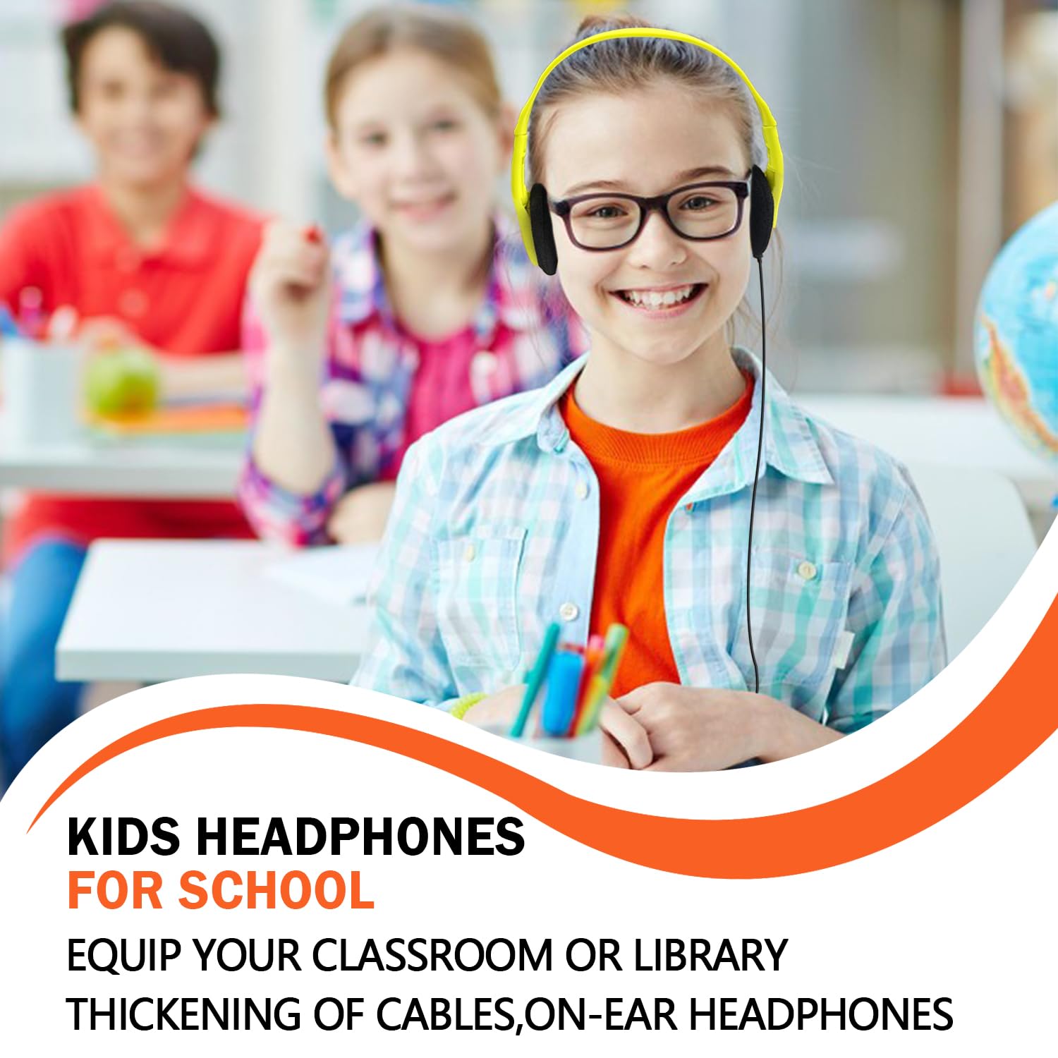 96 Pack Bulk Headphones for Kids, Students, Teens & Adults - Durable Classroom Headphones with 12 Color Options | Perfect for School, Online Learning, Music & Gaming