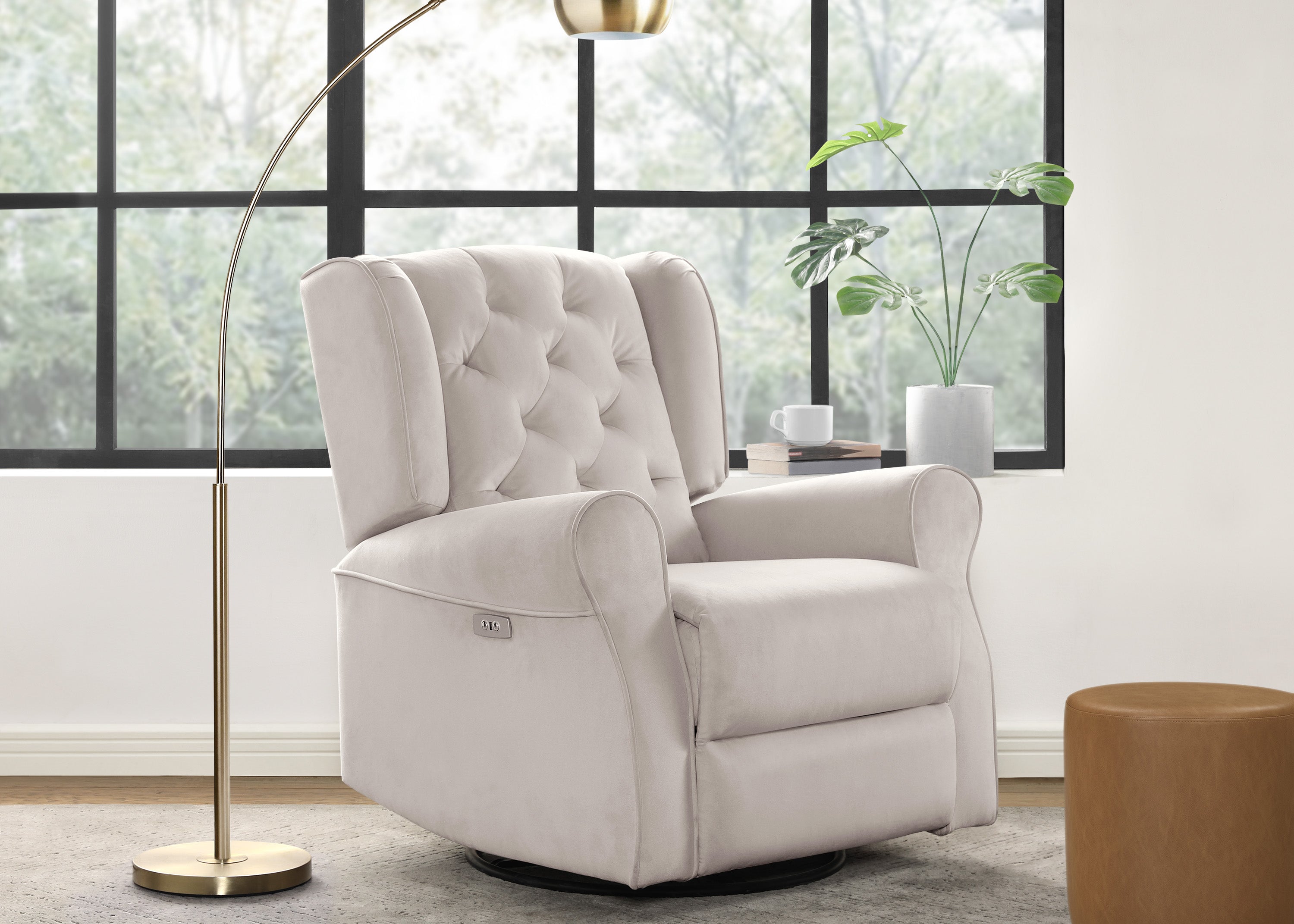 LiveSmart Performance Fabric Power Recliner Swivel Glider Chair with USB Port - Electric Massage Lift Chair for Living Room, Bedroom & Home Theater Comfort