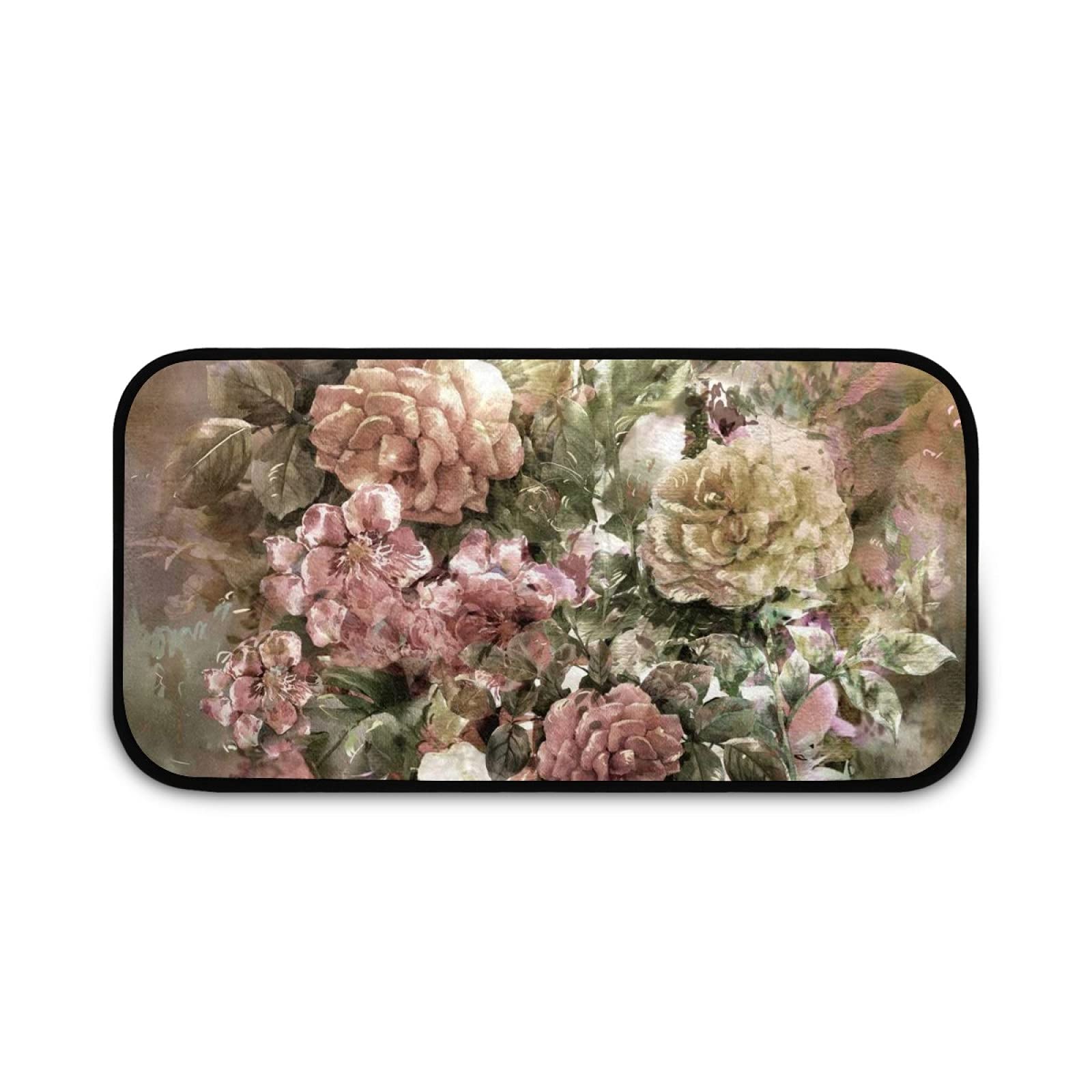 Vintage Floral Anti-Fatigue Kitchen Mat - 40x20 Inch Non-Slip Waterproof Floor Rug for Sink Area, Cushioned Comfort Standing Mat - Perfect for Cooking, Dishwashing & Comfortable Kitchen Work