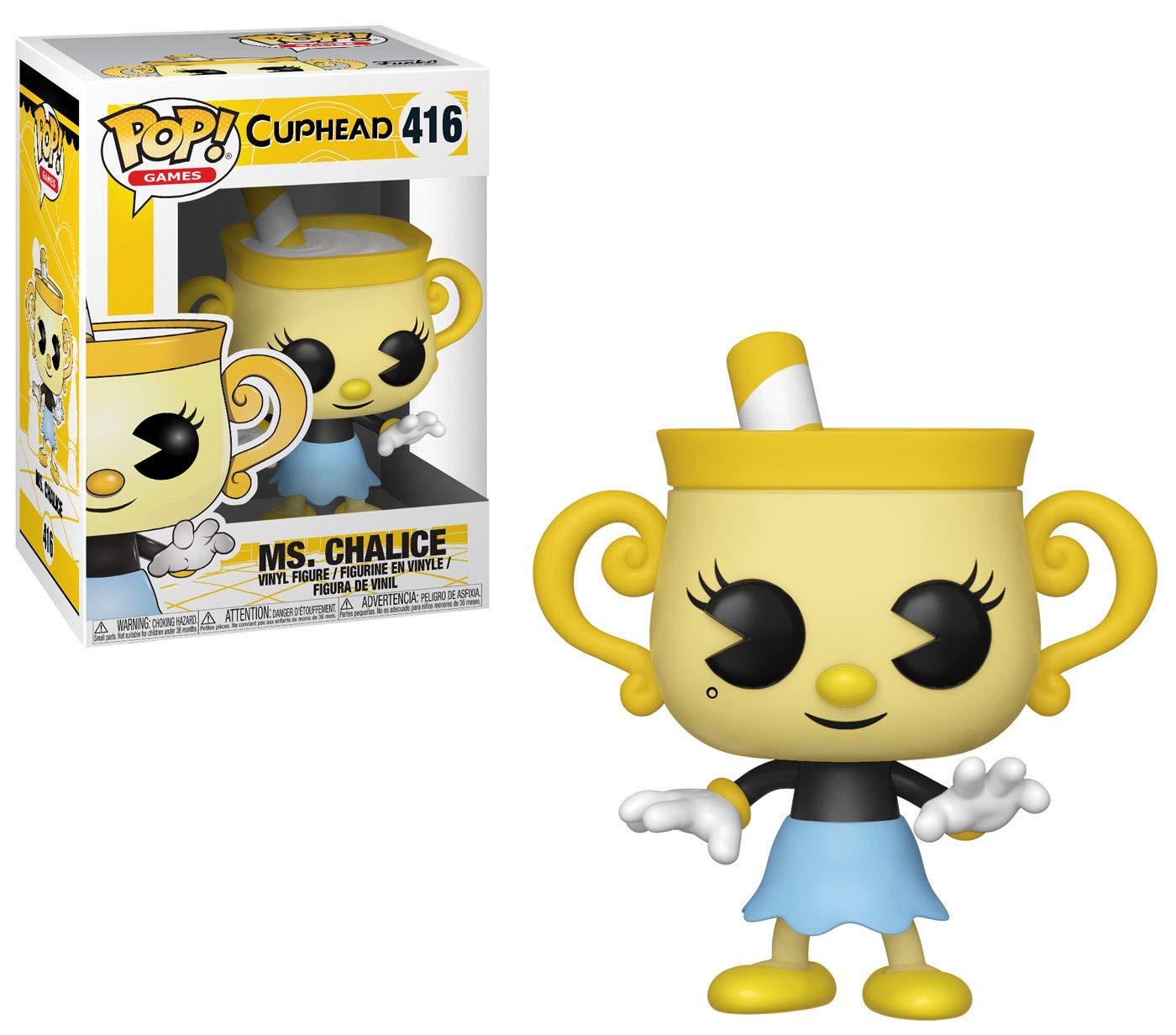 Funko Pop Games: Cuphead - Ms. Chalice Collectible Figure, Multicolor | Perfect for Gaming Displays, Gift Giving, and Cuphead Fans