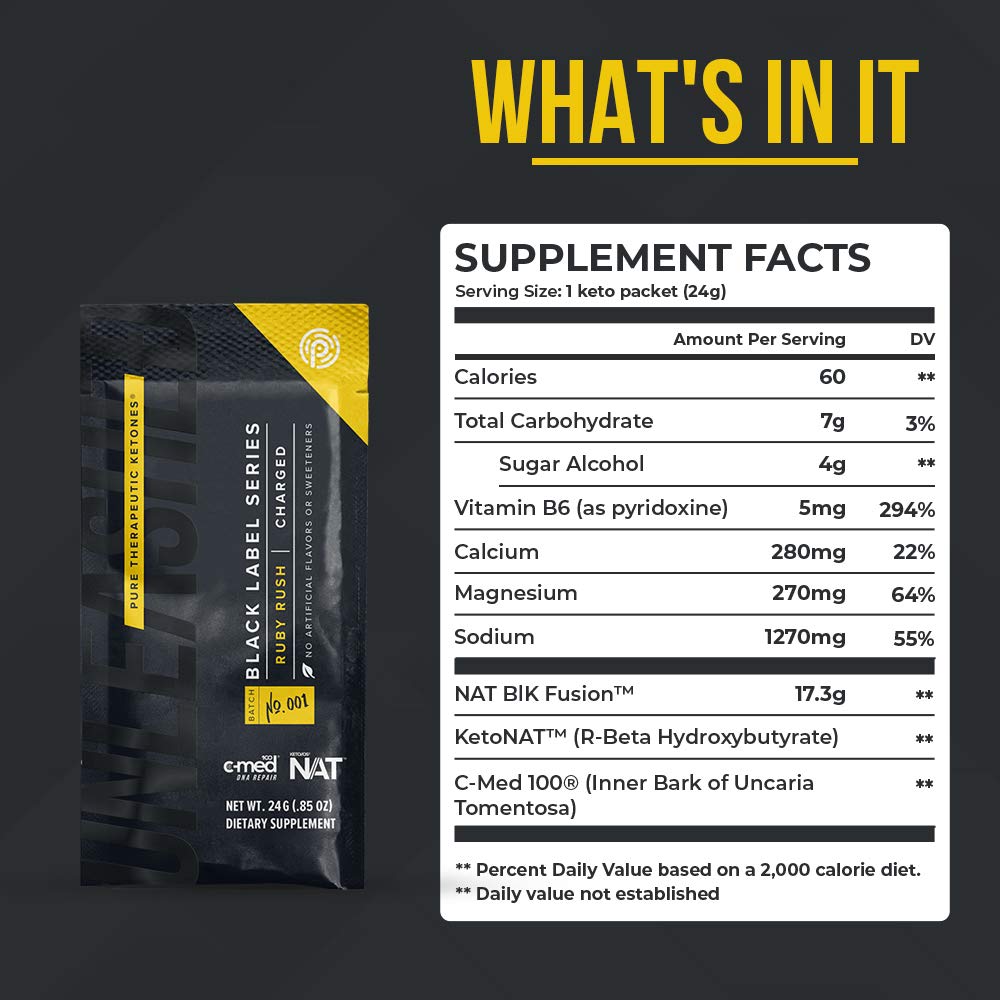 Pruvit Keto//OS Black Label Series Ruby Rush - Pure Therapeutic Ketones for Muscle Growth & Recovery | Supports Ketosis & Prevents Muscle Breakdown | 0.84 oz | Ideal for Keto Diet, Workout Recovery & Energy Boost
