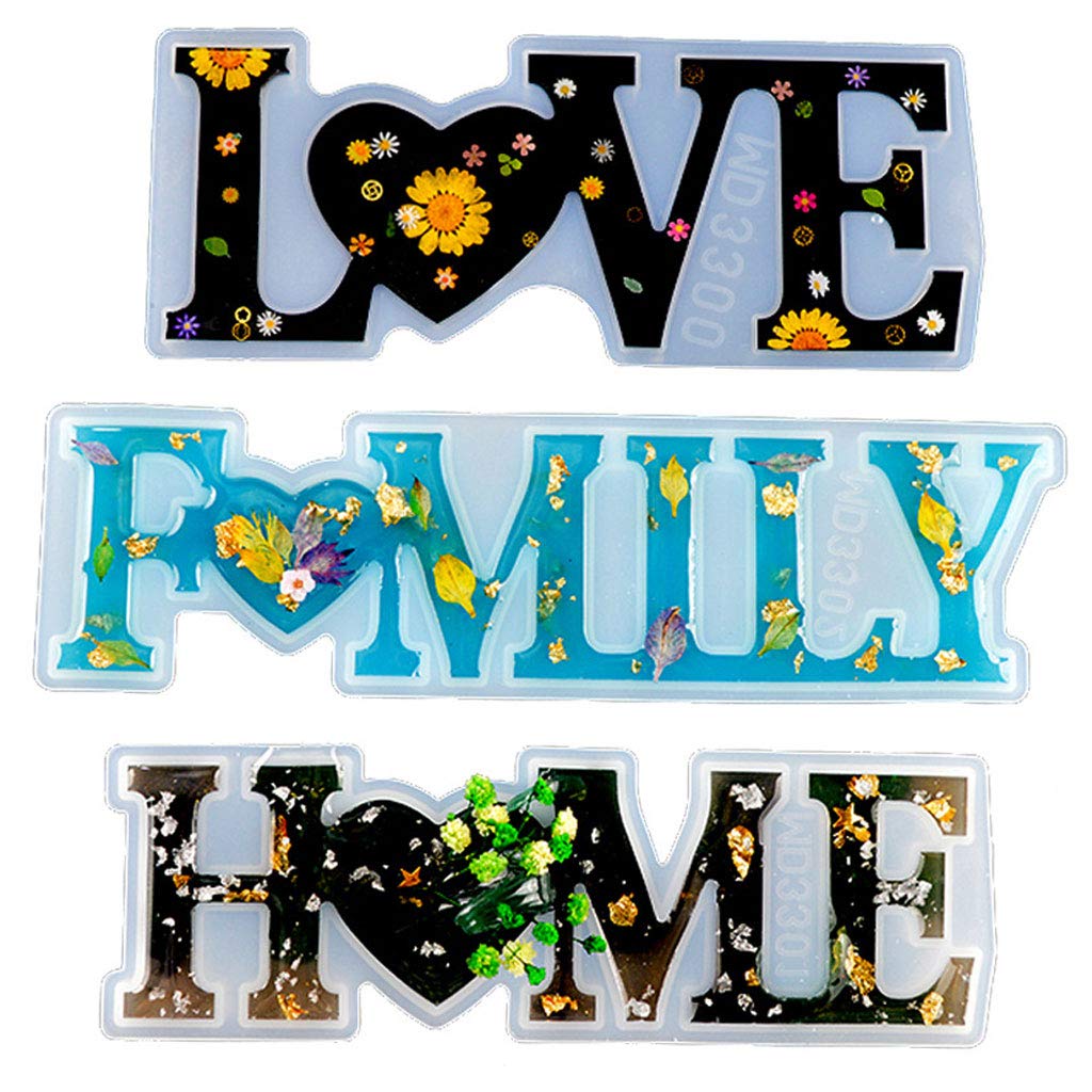 DIY Silicone Resin Molds for Table Decorations - Heart Shaped Love Sign Word Molds for Epoxy Resin Art, Crafts & Home Decor - Perfect for Wedding Centerpieces, Anniversary Gifts & Family Keepsakes