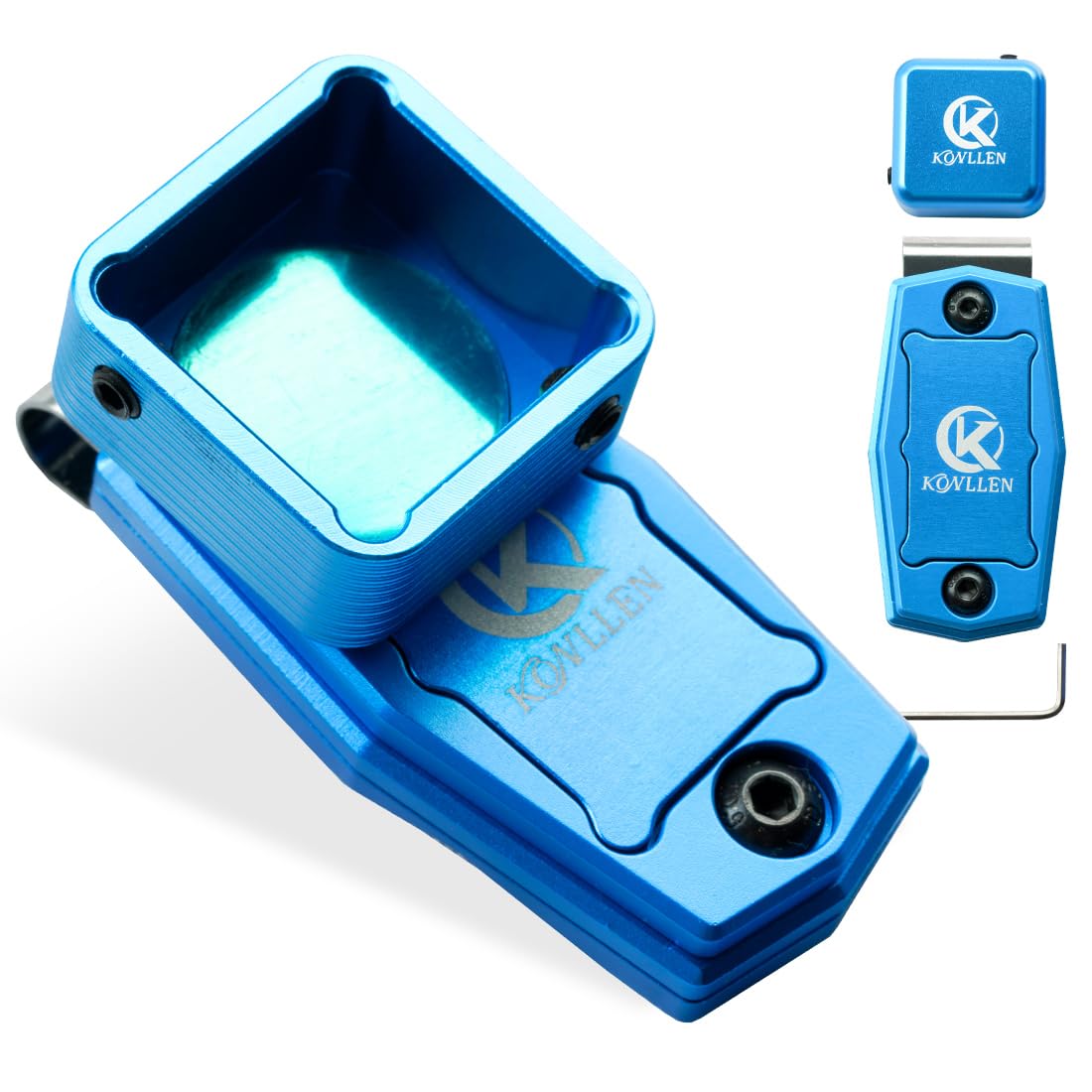 Premium Magnetic Pool Cue Chalk Holder - Portable Metal Billiard Chalk Holder for Snooker & Pool Cue Tips (Round/Square Option) - Perfect for Bars, Game Rooms & Professional Play