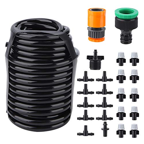 10M DIY Automatic Lawn Sprinkler System with Water Timer - Garden Irrigation Kit for Plants, Flowers & Grass - Perfect for Backyard, Greenhouse & Landscape Watering