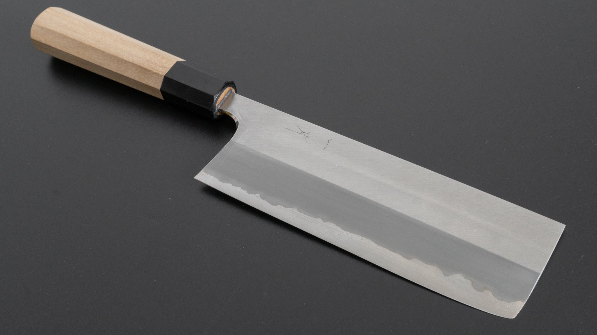 Hitohira Togashi White #1 Stainless Clad Migaki Nakiri 180mm Japanese Kitchen Knife with Ho Wood Handle - Perfect for Slicing Vegetables, Herbs & Sushi Preparation