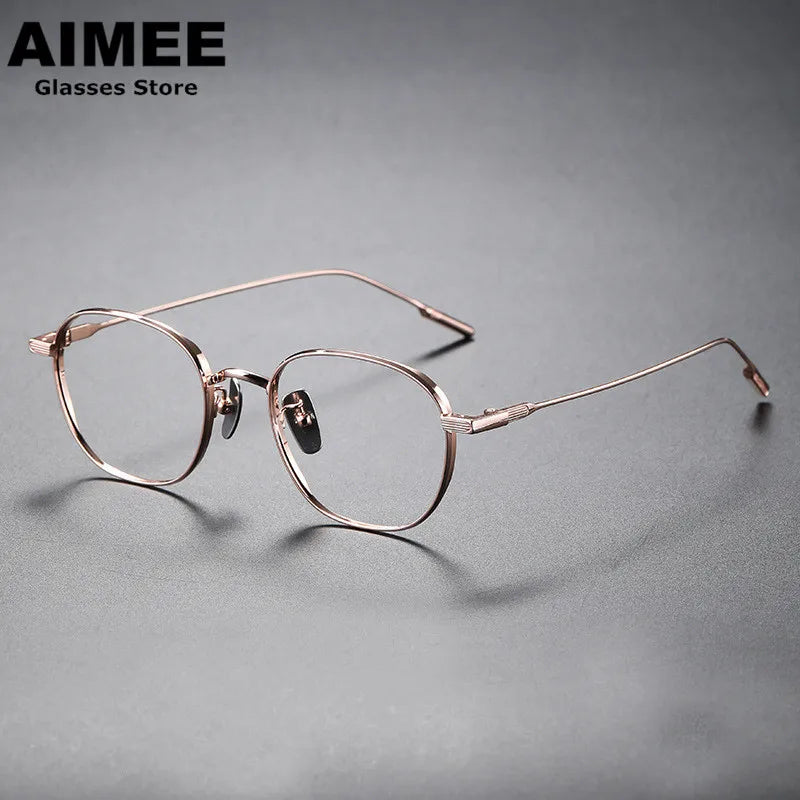 Aimee Women's Full Rim Polygon Square Titanium Eyeglasses Frame 49808 - Lightweight & Durable Eyewear for Work, Reading & Fashion