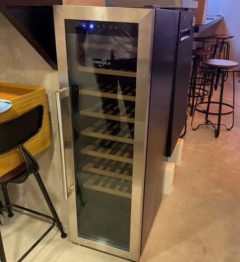 Farfalla FWC 27S3G 27 Bottle Dual Zone Wine Cooler Refrigerator - 95L Capacity, Freestanding or Built-In, Perfect for Home Bar, Kitchen, or Dining Room Wine Storage